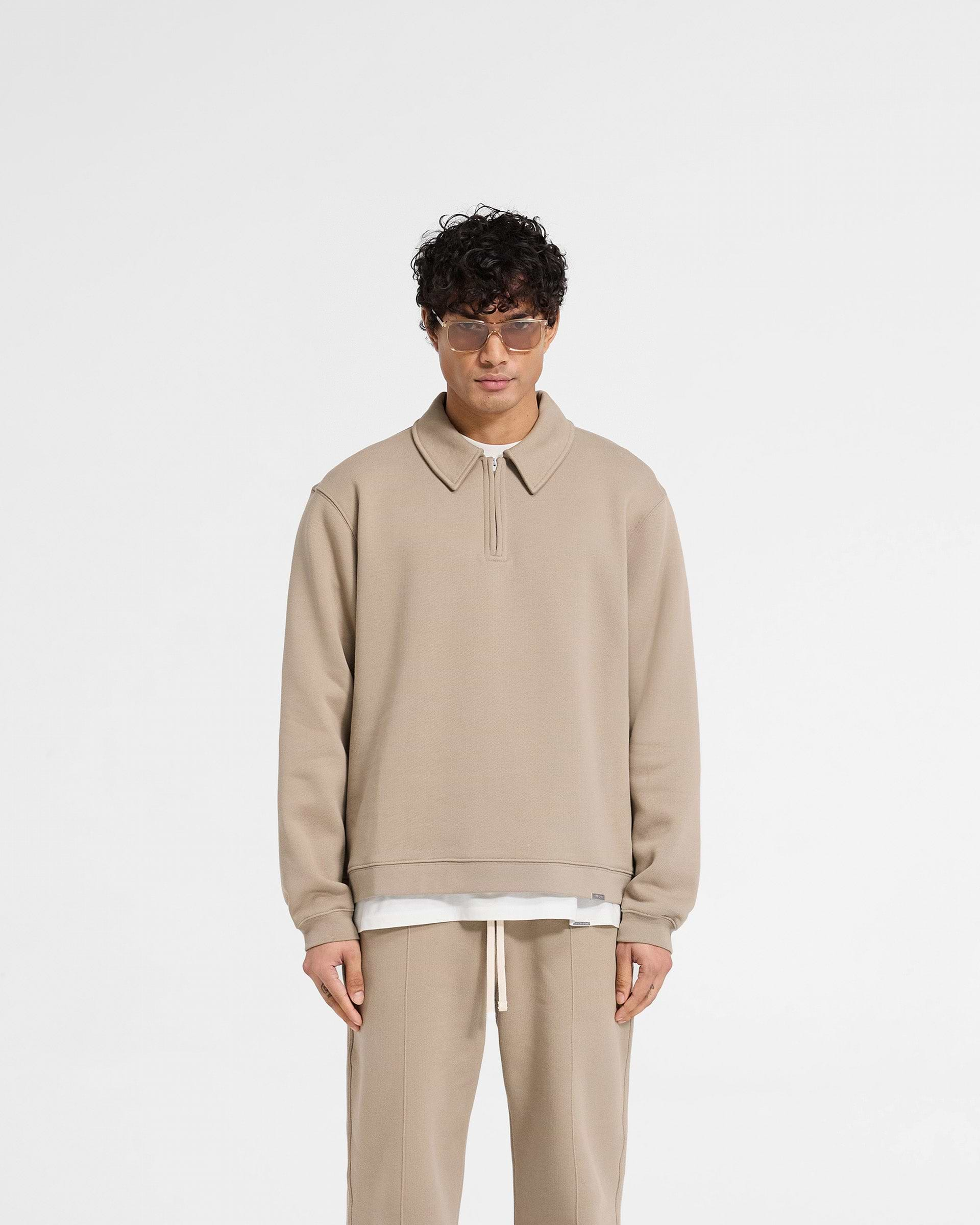 Initial Boxy Quarter Zip - Dune