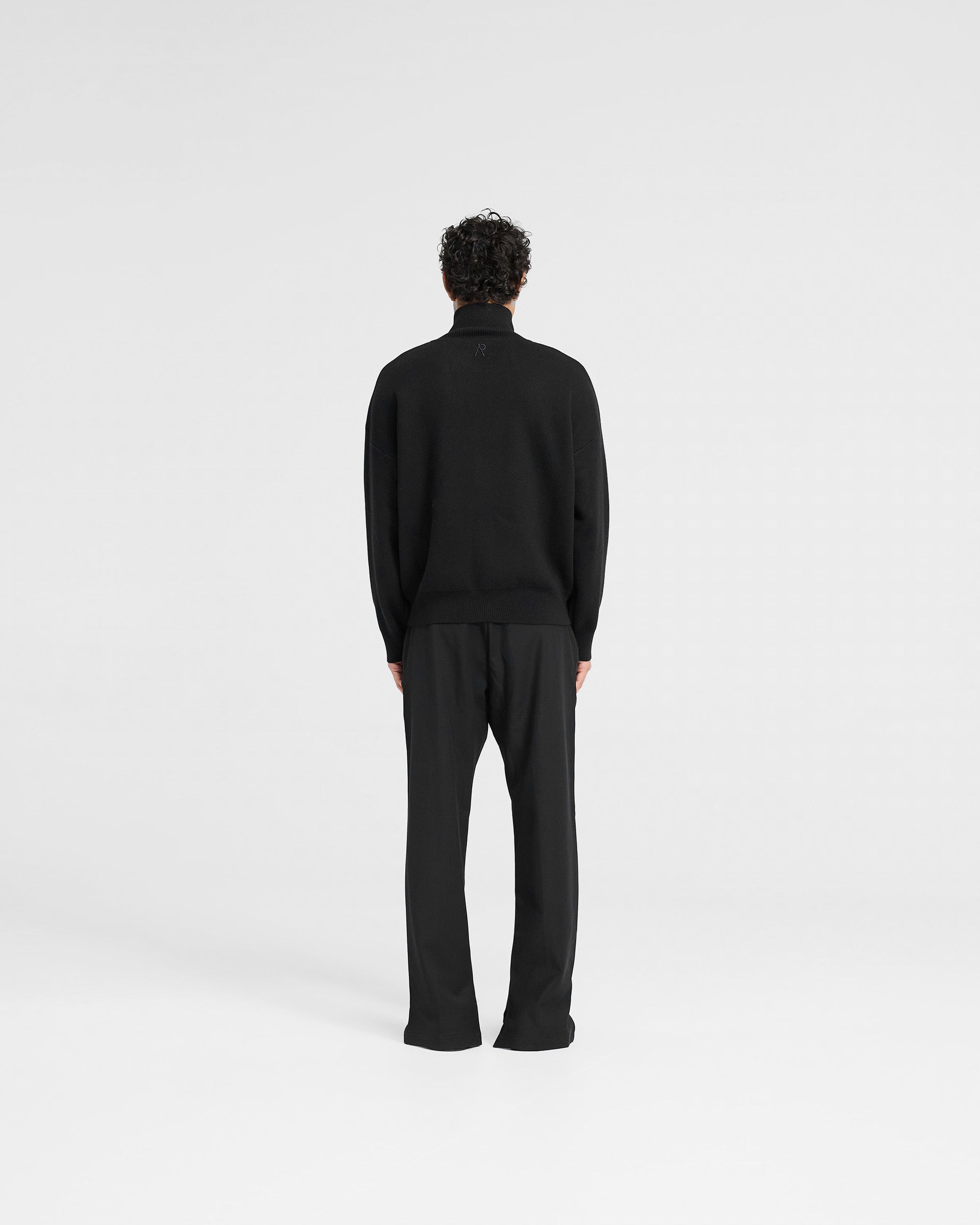 Initial Knitted Track Jacket - Jet Black