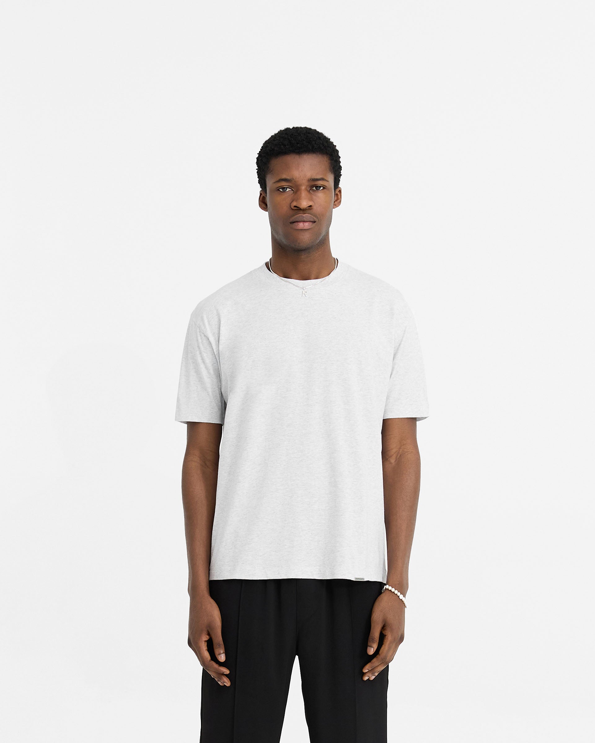 2 x Initial T-Shirt - Black & Ice Grey Marl