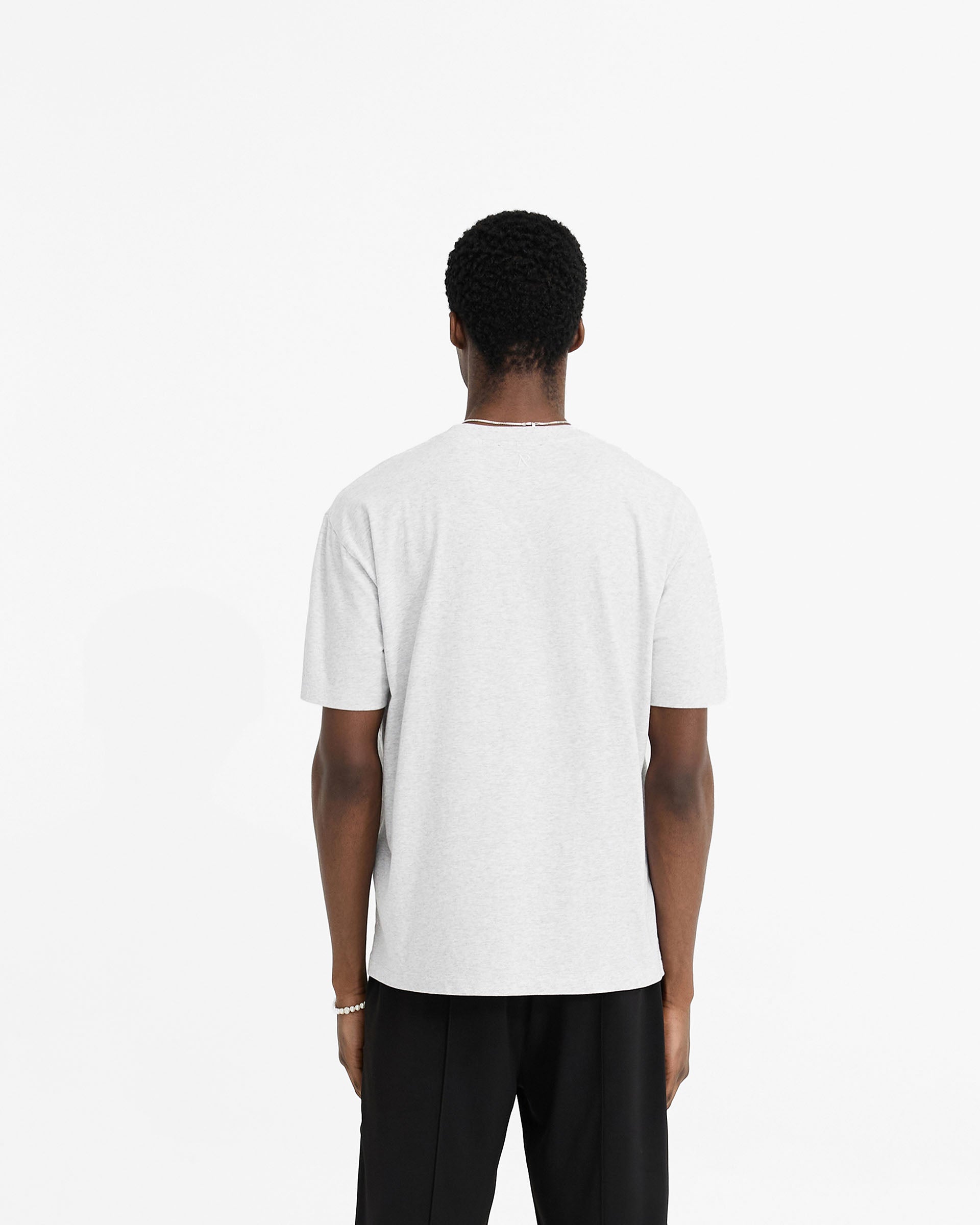 2 x Initial T-Shirt - Flat White & Ice Grey Marl