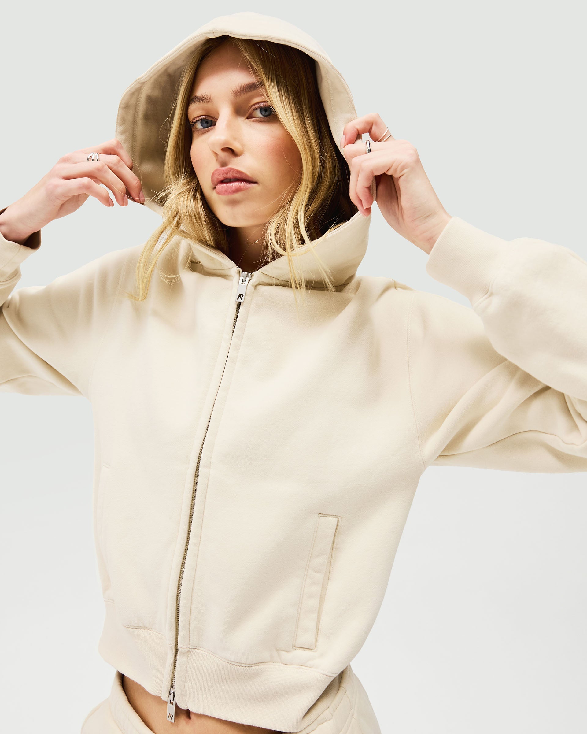 Owners Club Slim Zip Hoodie - Oat Milk