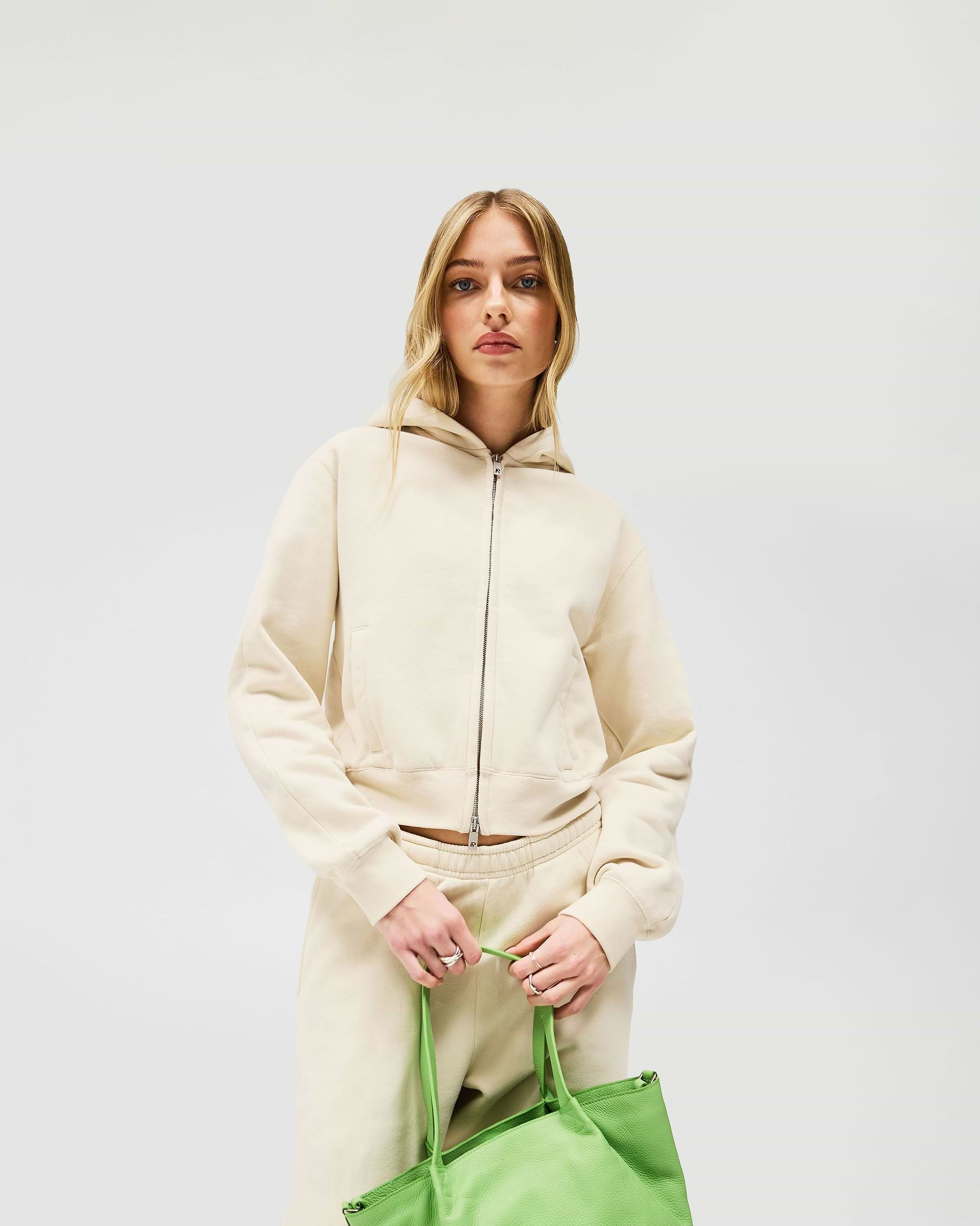 Owners Club Slim Zip Hoodie - Oat Milk