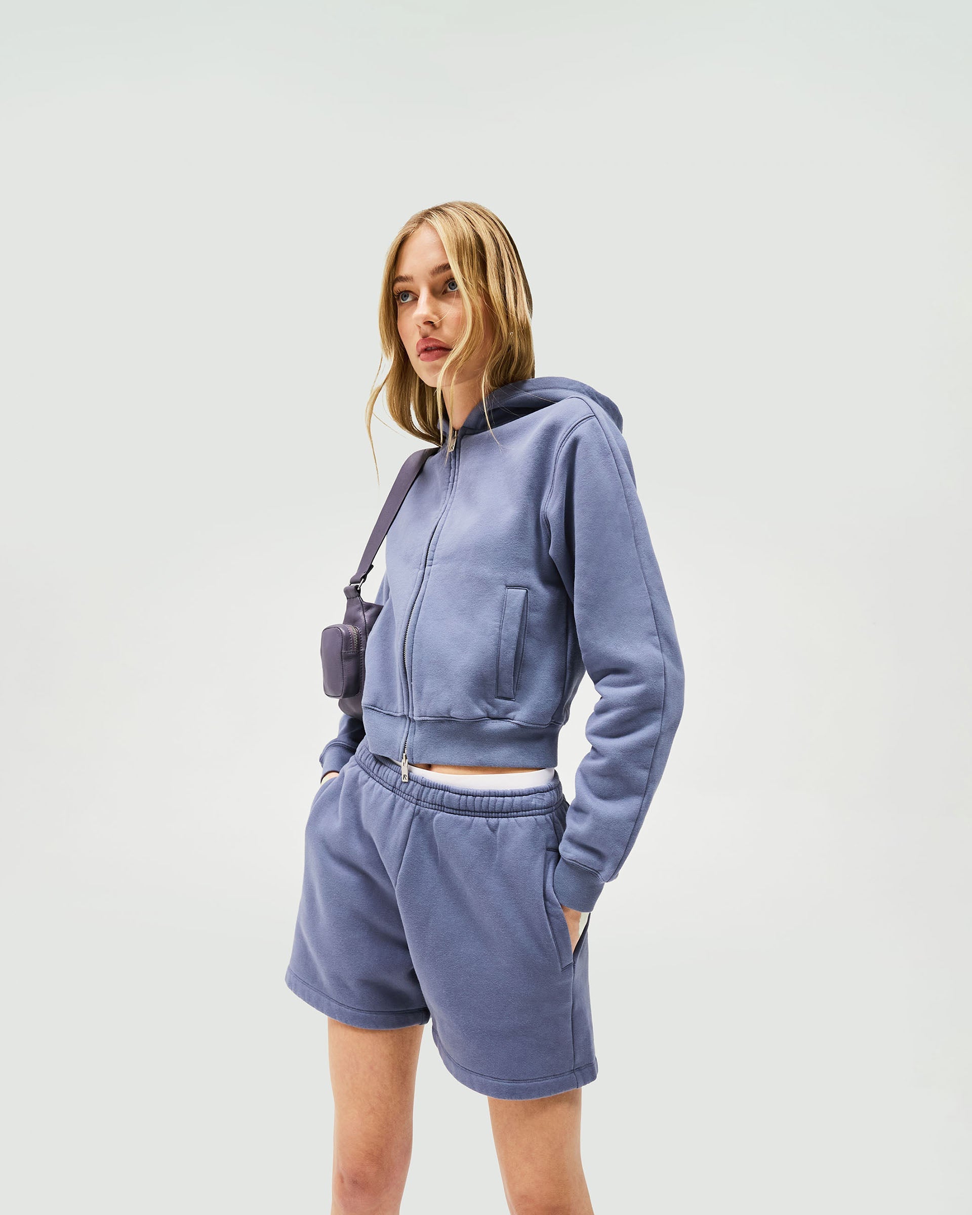 Owners Club Slim Zip Hoodie - Steel Blue