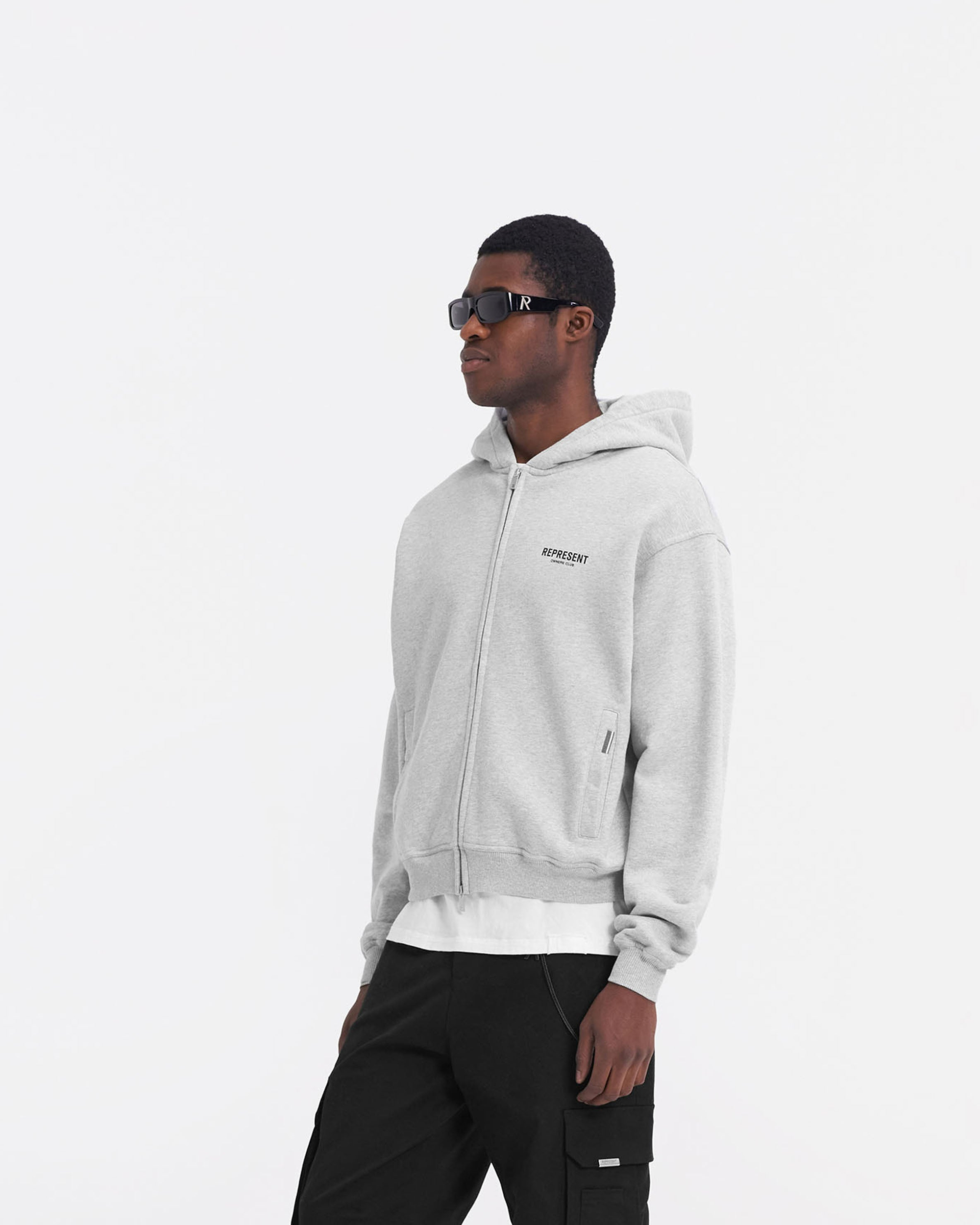 Represent Owners Club Zip Hoodie | Ash Grey Hoodies Owners Club | Represent Clo