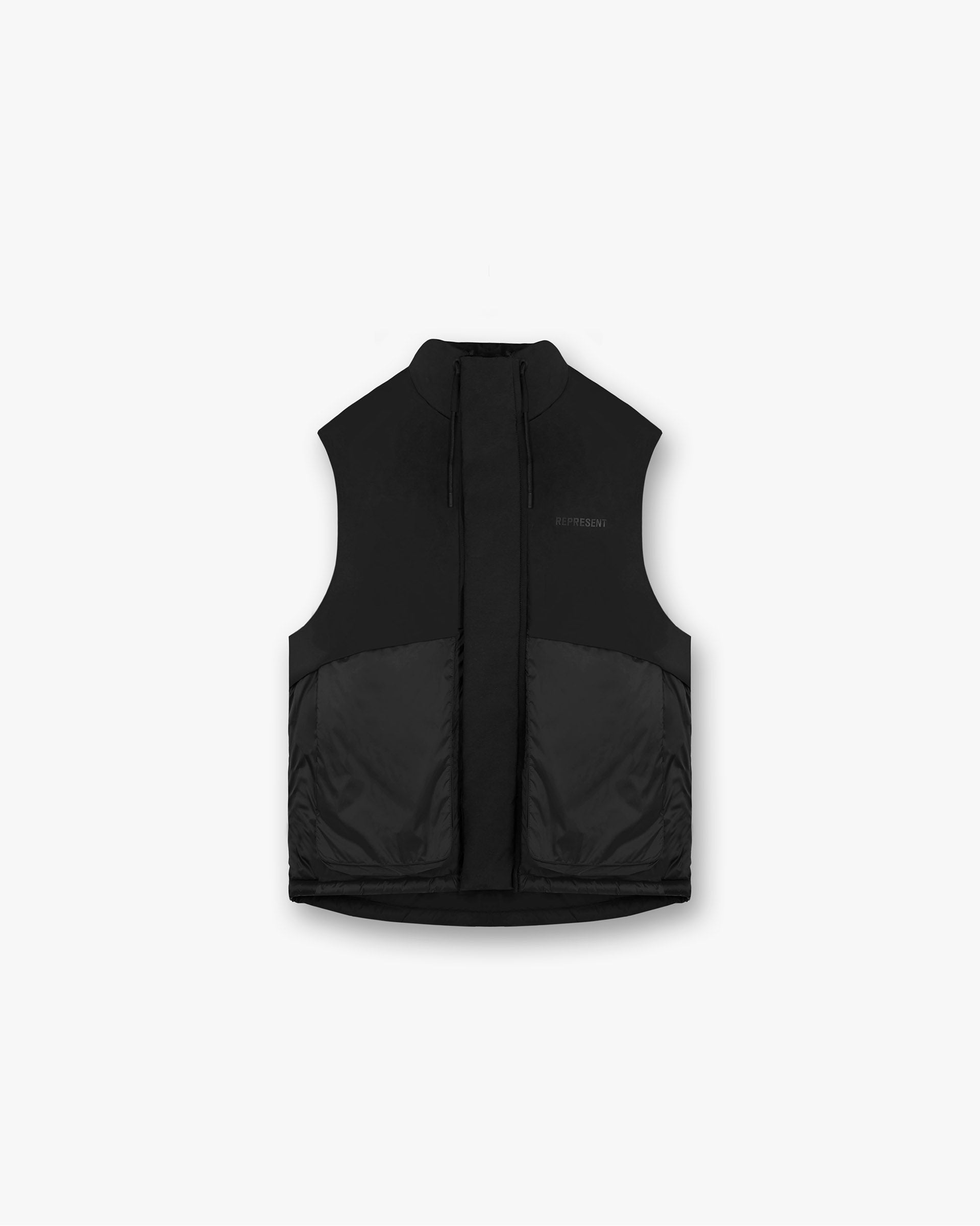 Layered Puffer Gilet - Jet Black