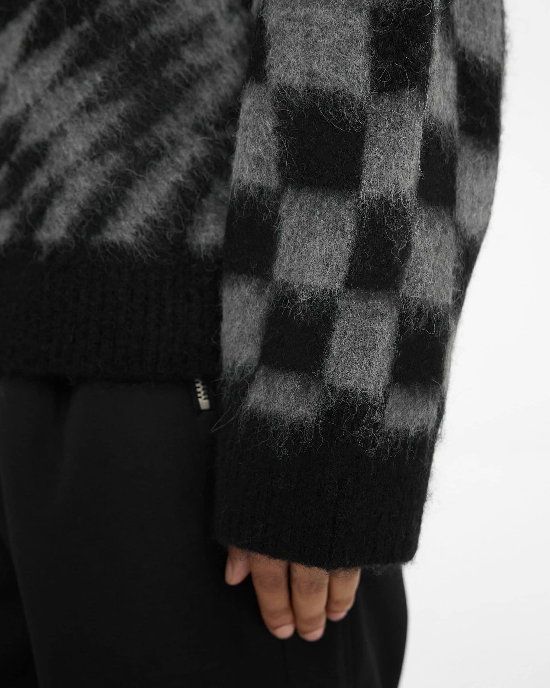 Represent X Belstaff Checkerboard Knit Sweater | Shadow | REPRESENT CLO