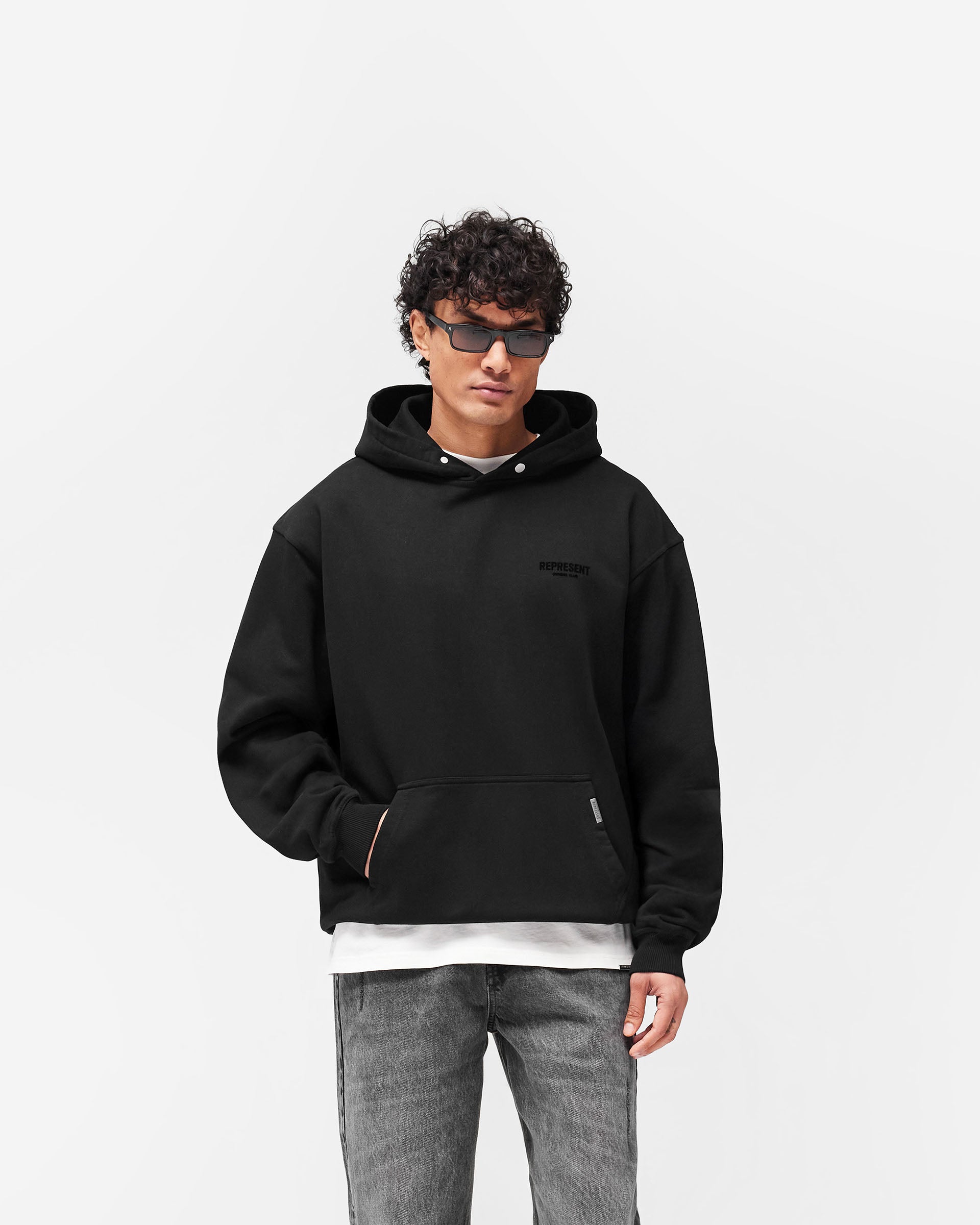 Represent Owners Club Flocked Hoodie - Black