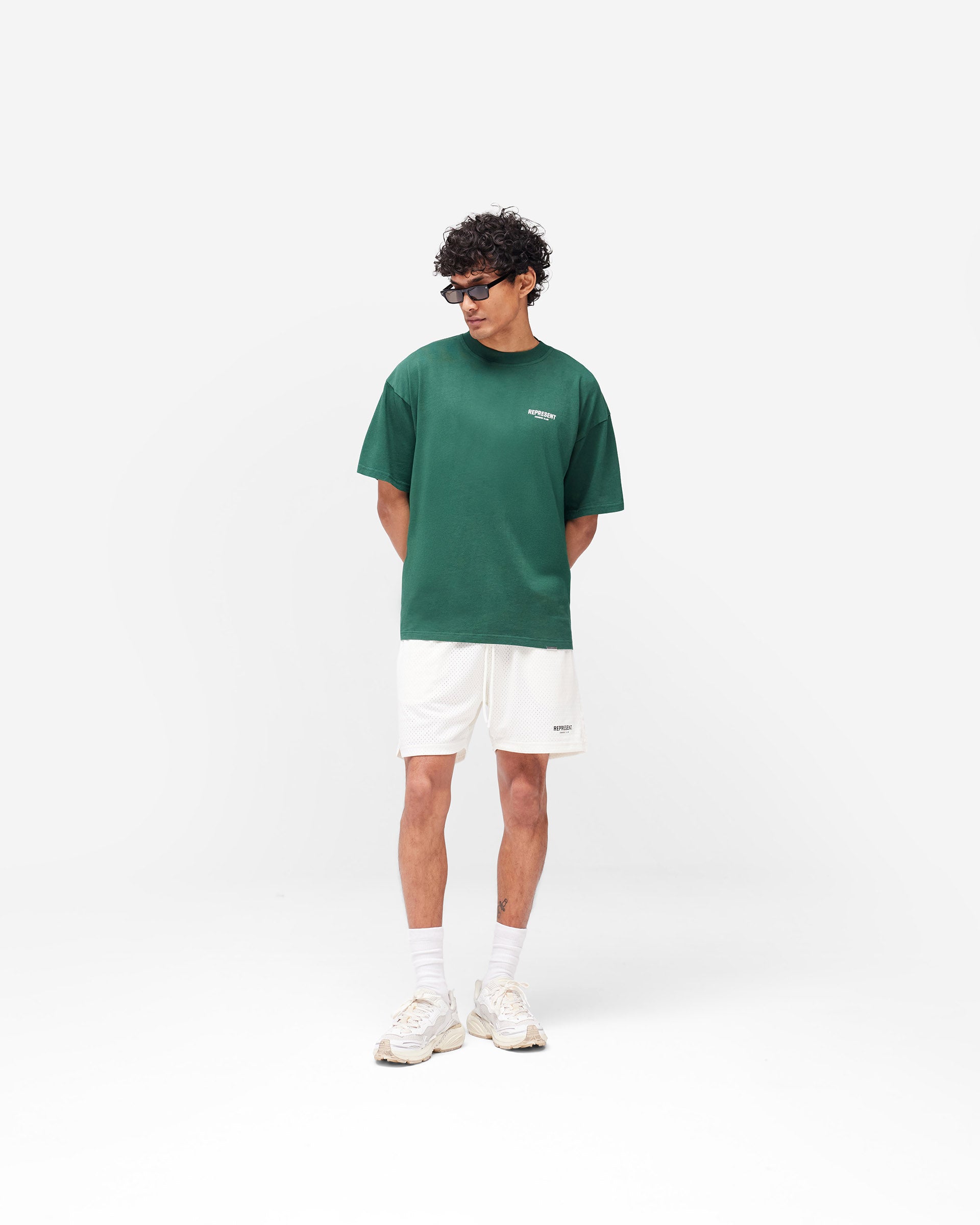 Represent Owners Club Mesh Shorts - Flat White