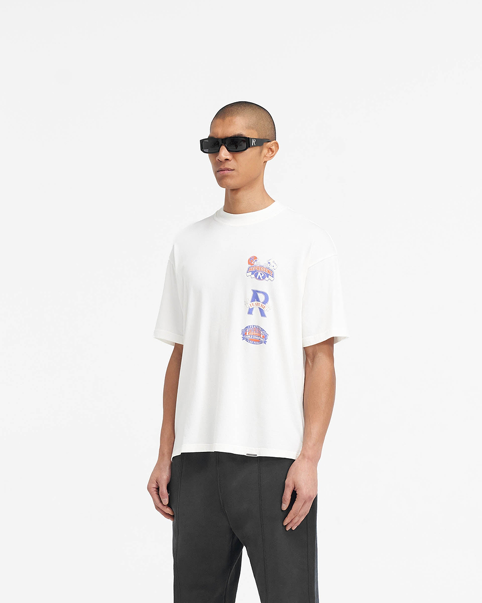 Represent X Feature Multi Logo T-Shirt - Flat White