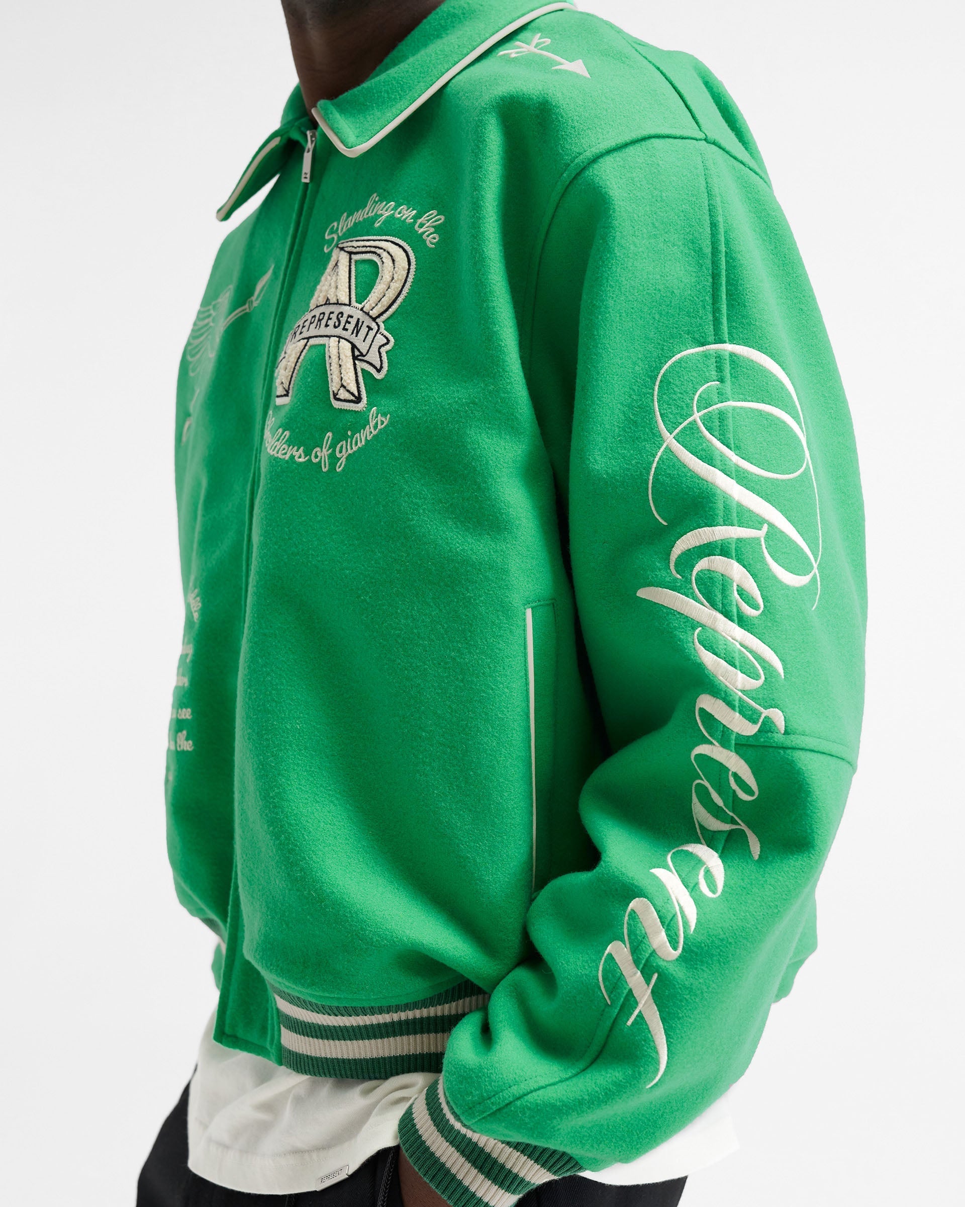 Cherub Wool Varsity Jacket - Island Green