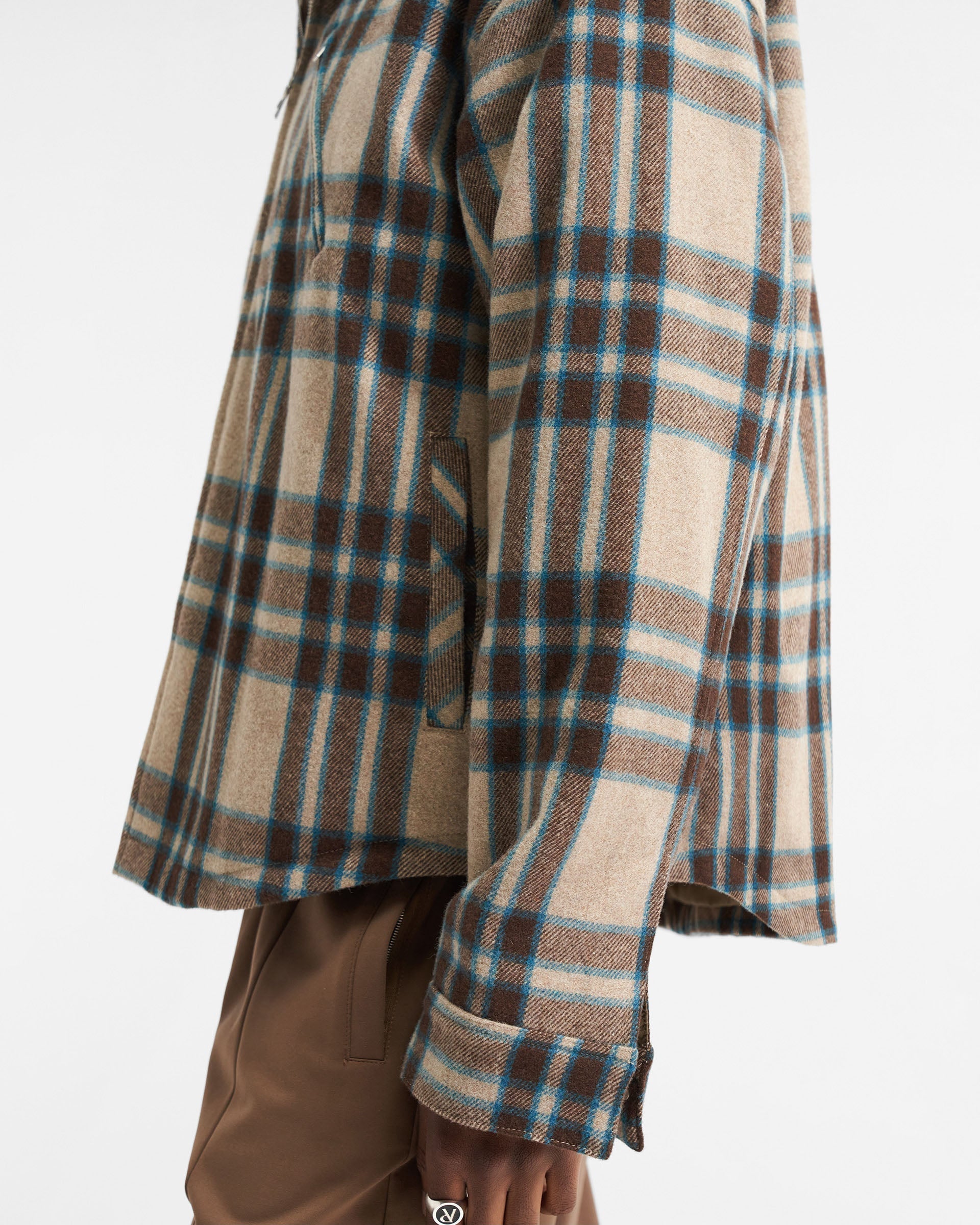 Heavy Zip Overshirt - Brown Check