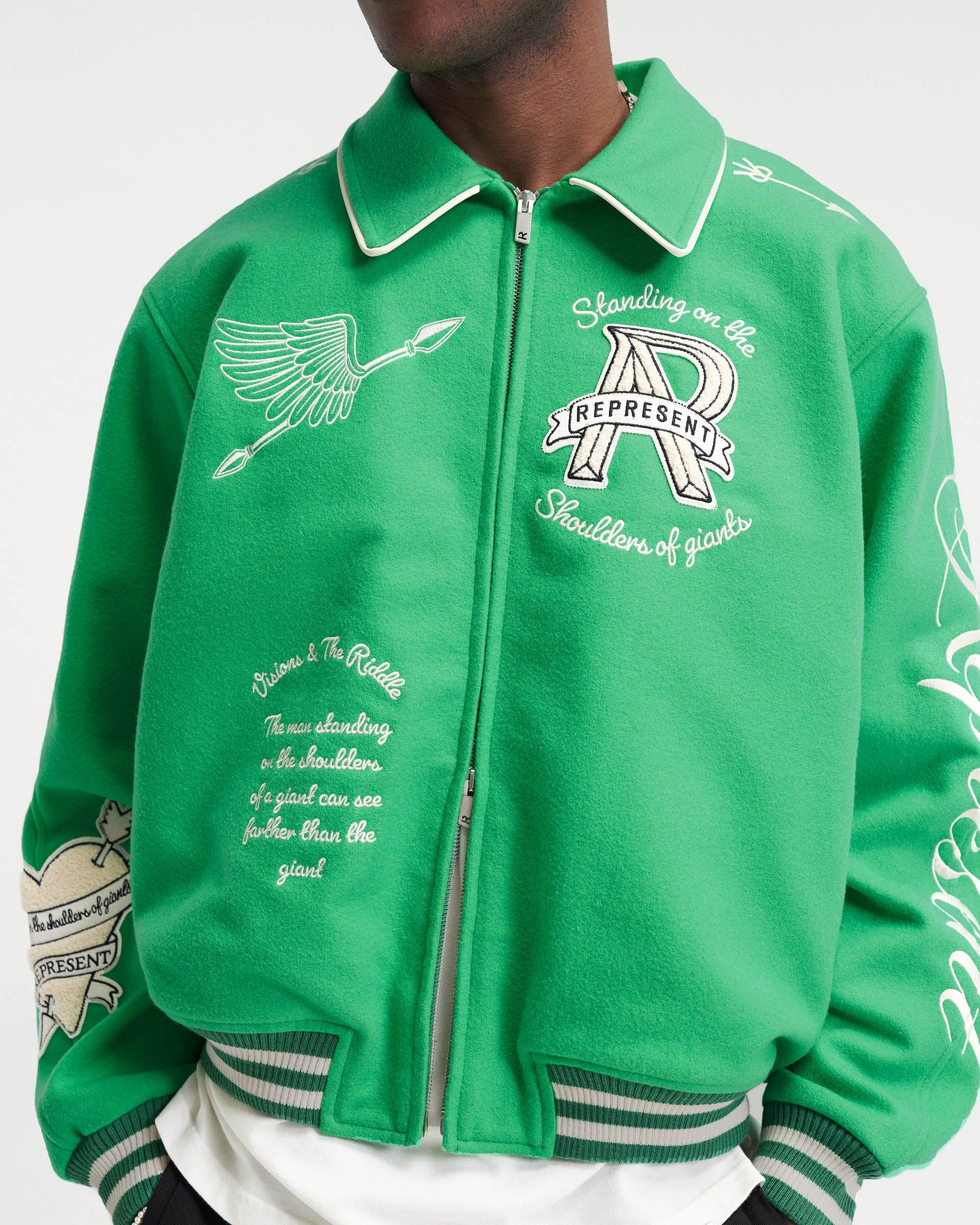 Cherub Wool Varsity Jacket - Island Green