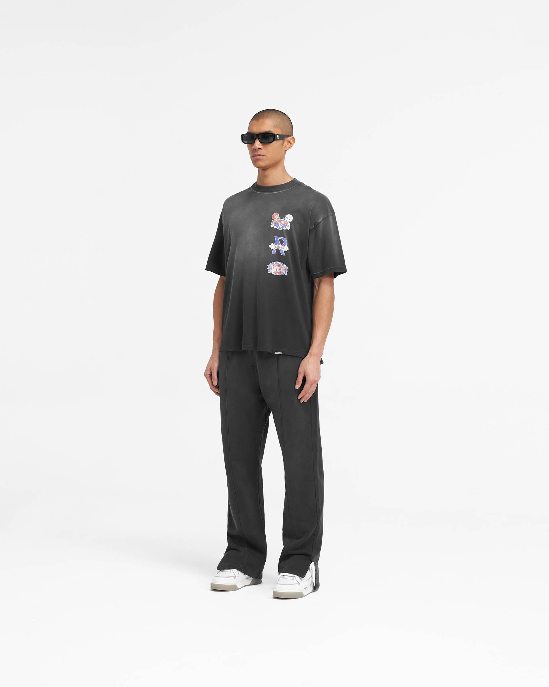 Represent X Feature Multi Logo T-Shirt - Stained Black