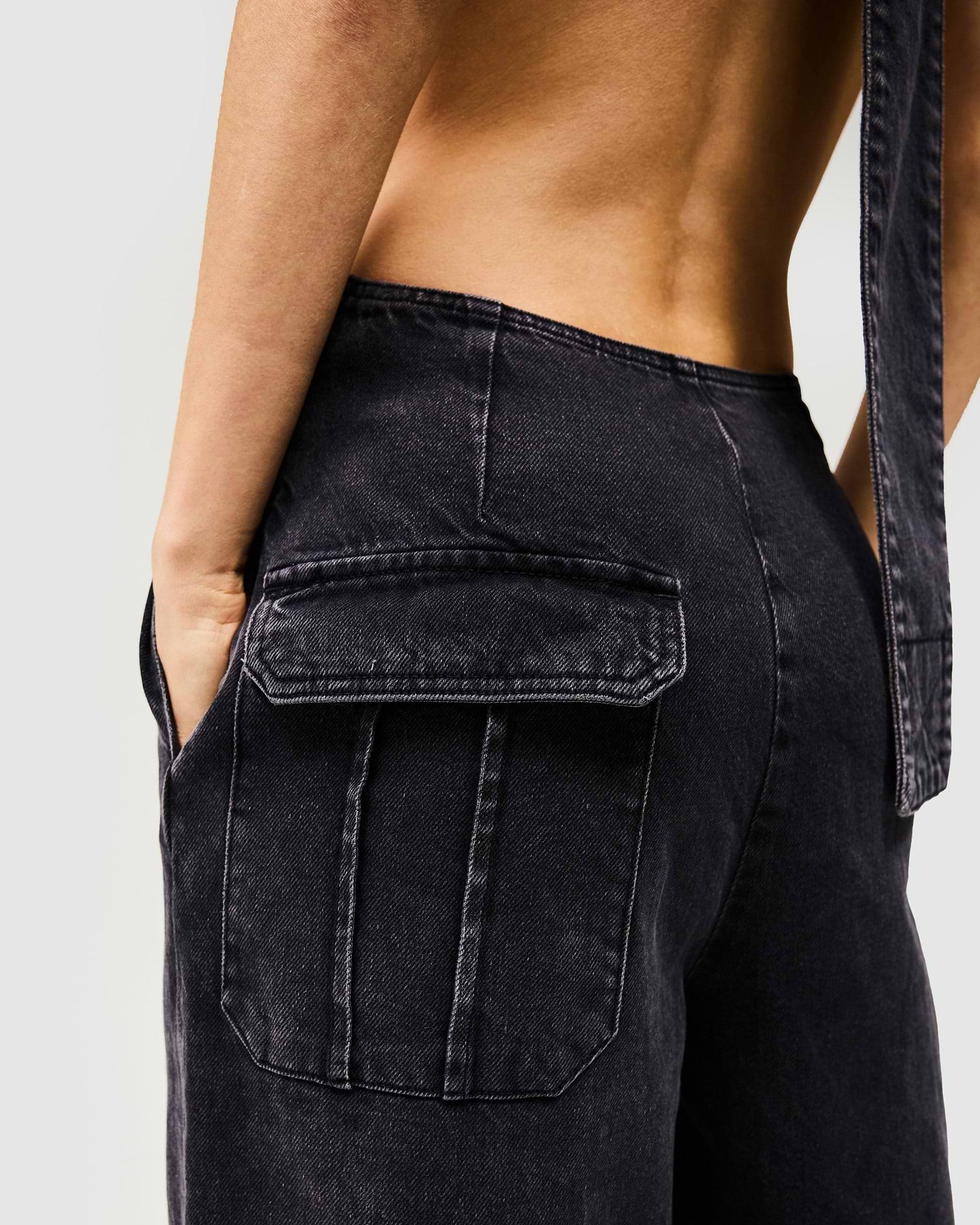Voltage Denim Jumpsuit - Washed Black