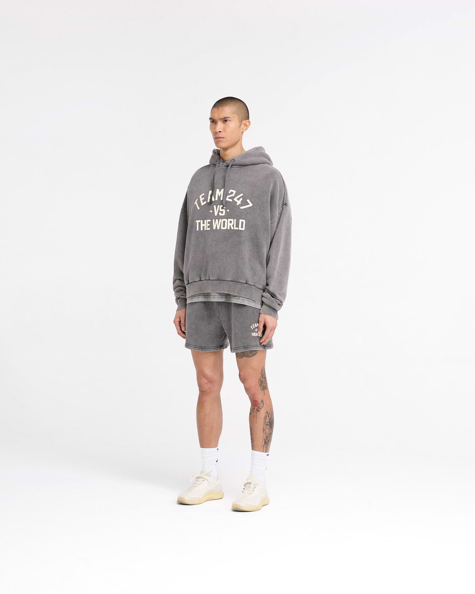 247 Vs The World Boxy Hoodie - Pewter