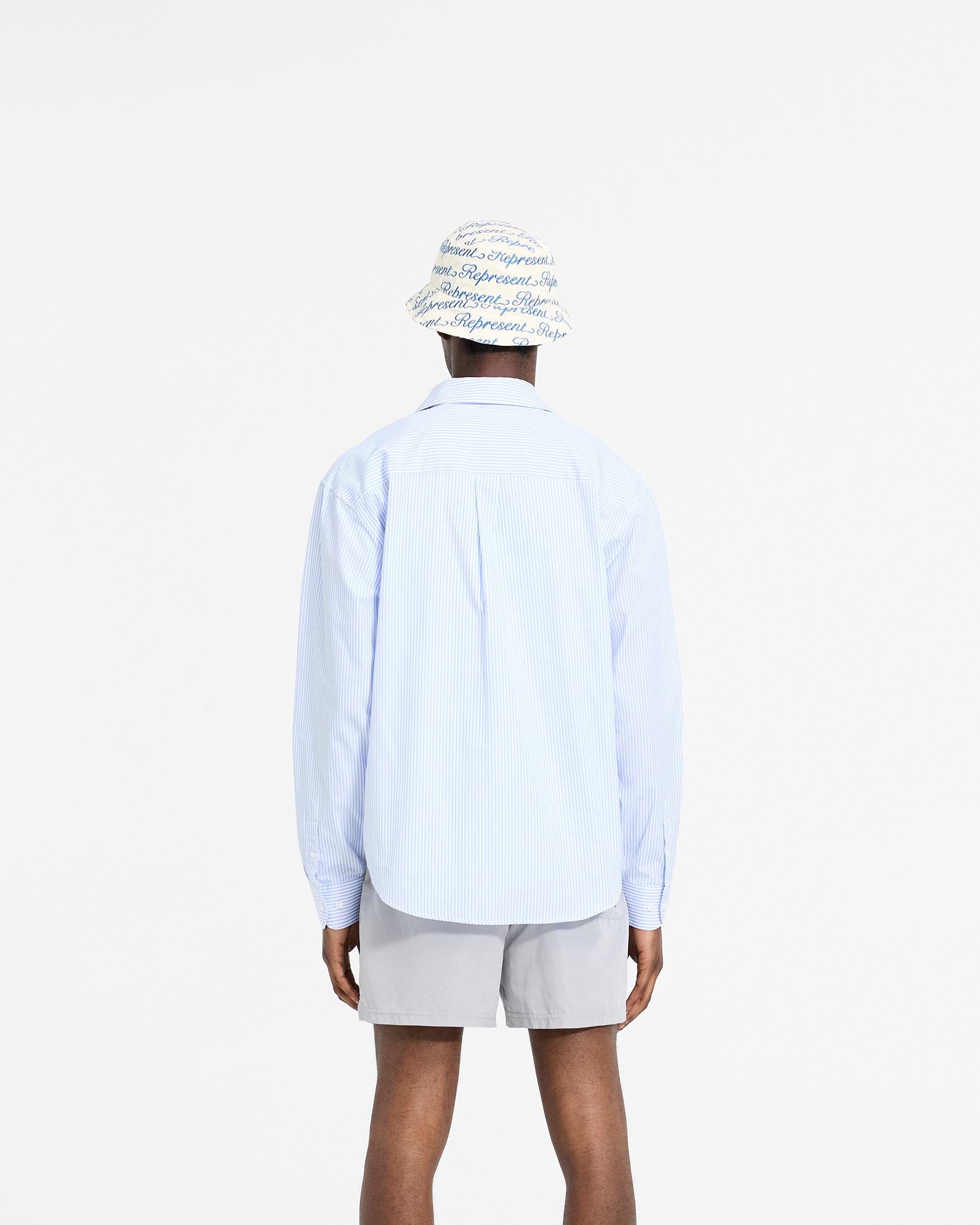 【CPGN STUDIO】Pinstripe Dangara Long Sleeve Long Sleeve Pinstripe Shirt | Baby Blue | REPRESENT