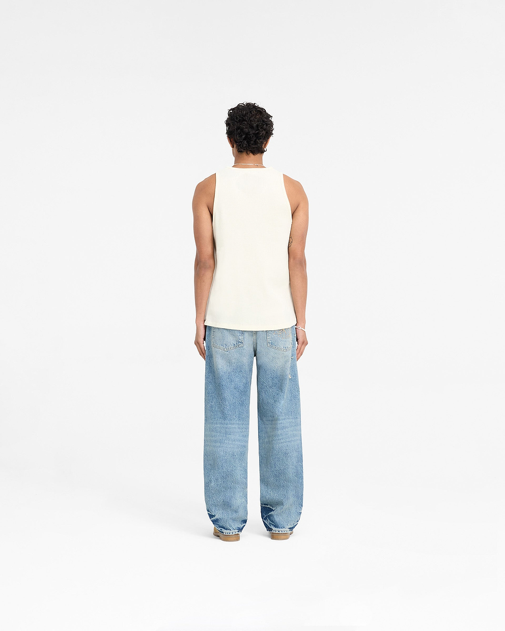 Represent X Duke + Dexter Ribbed Vest - Ecru