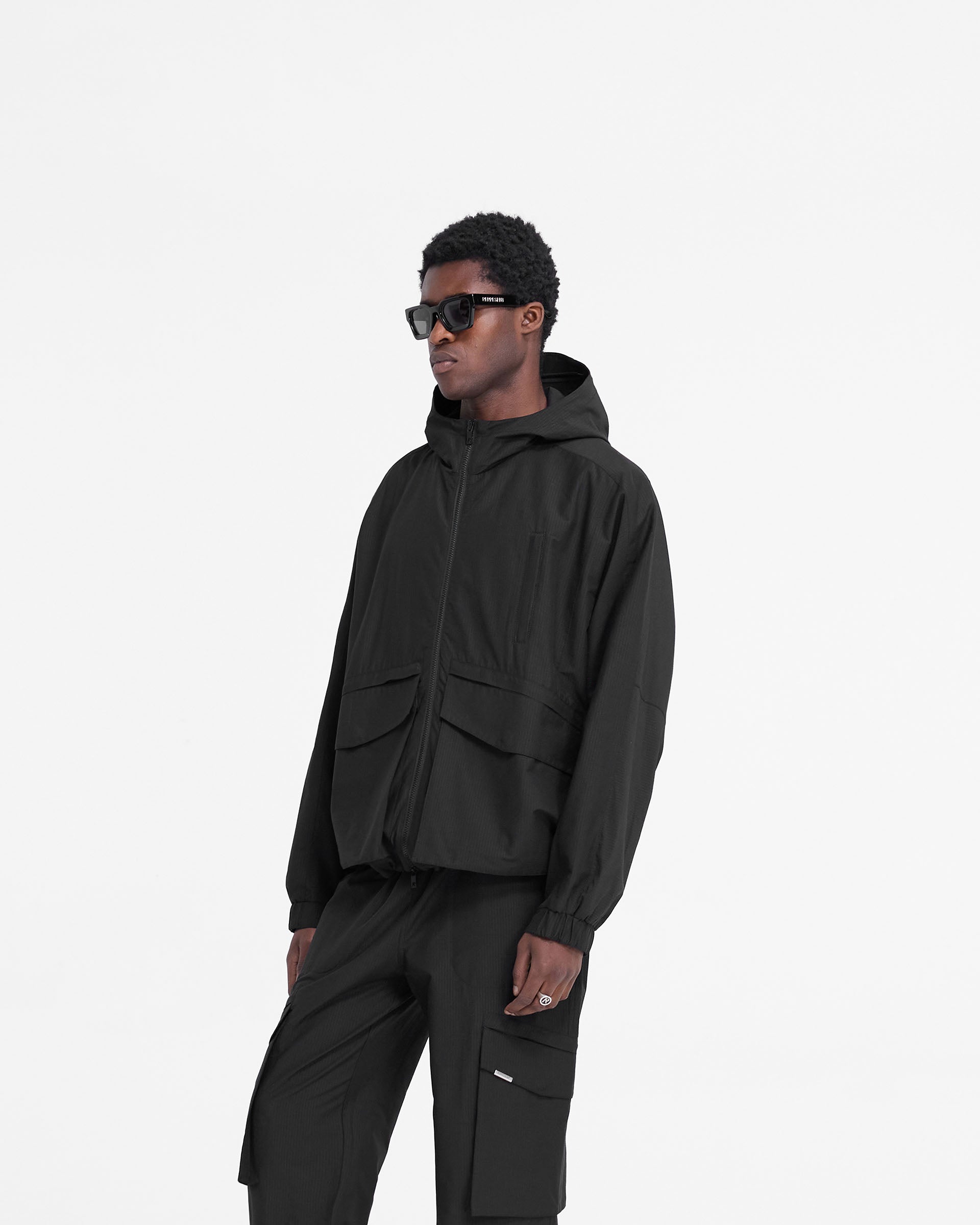 Tech Cargo Jacket - Jet Black