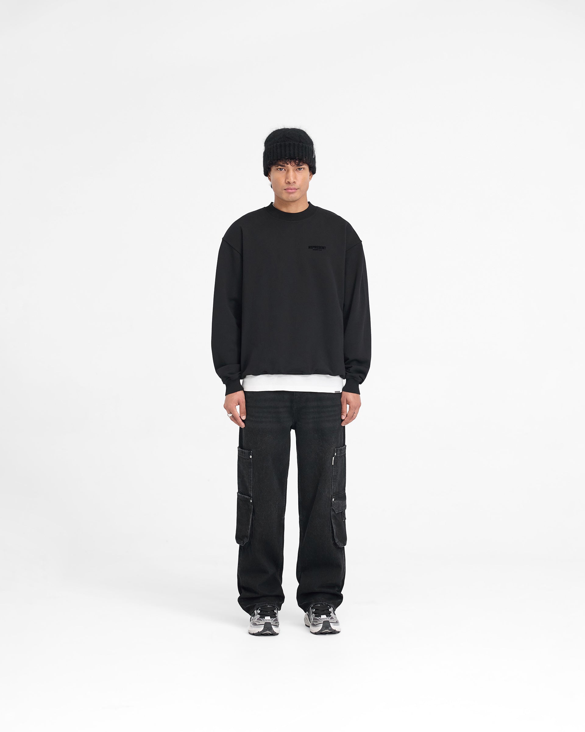 Represent Owners Club Flocked Sweater - Black