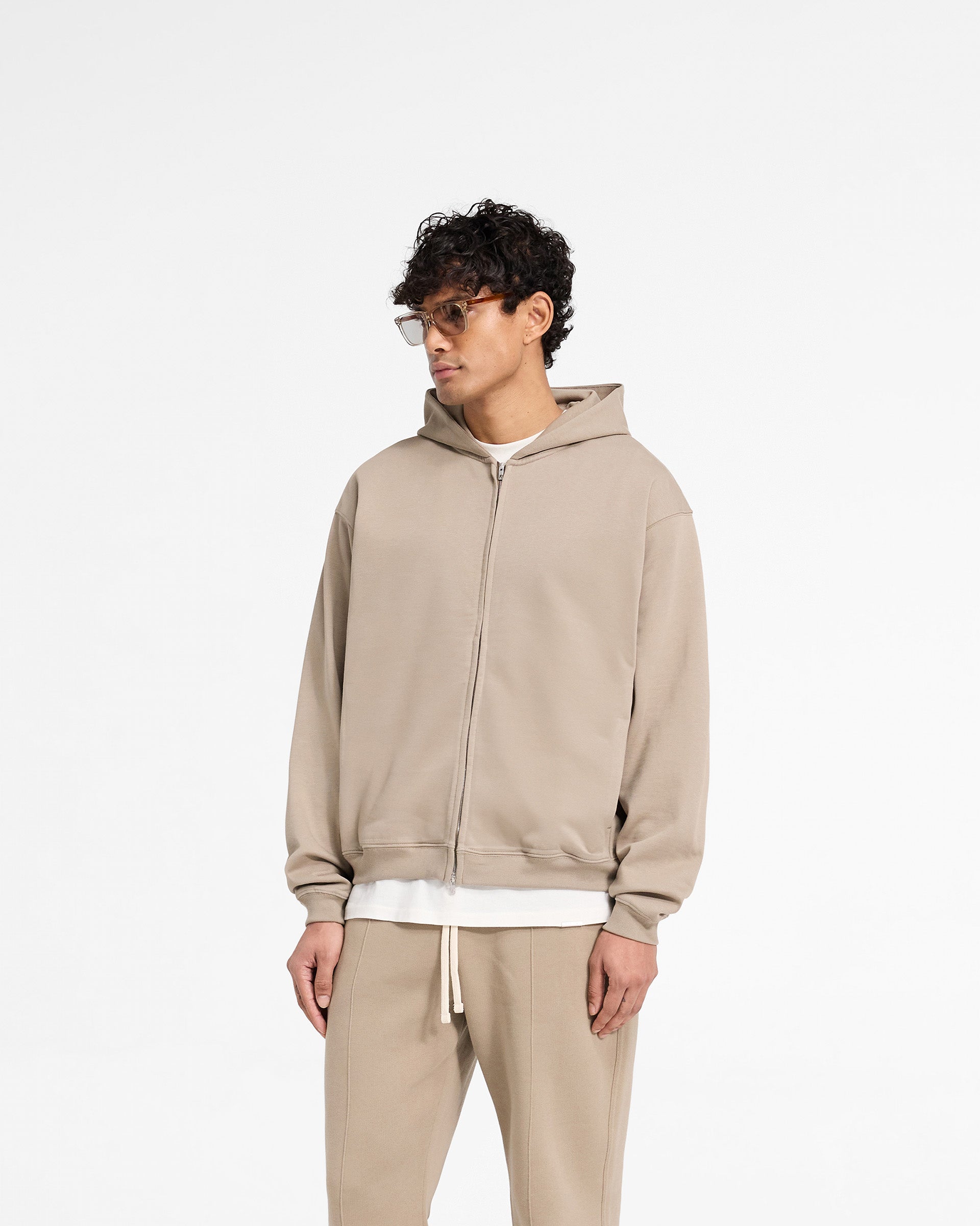 Initial Zip Hoodie - Dune