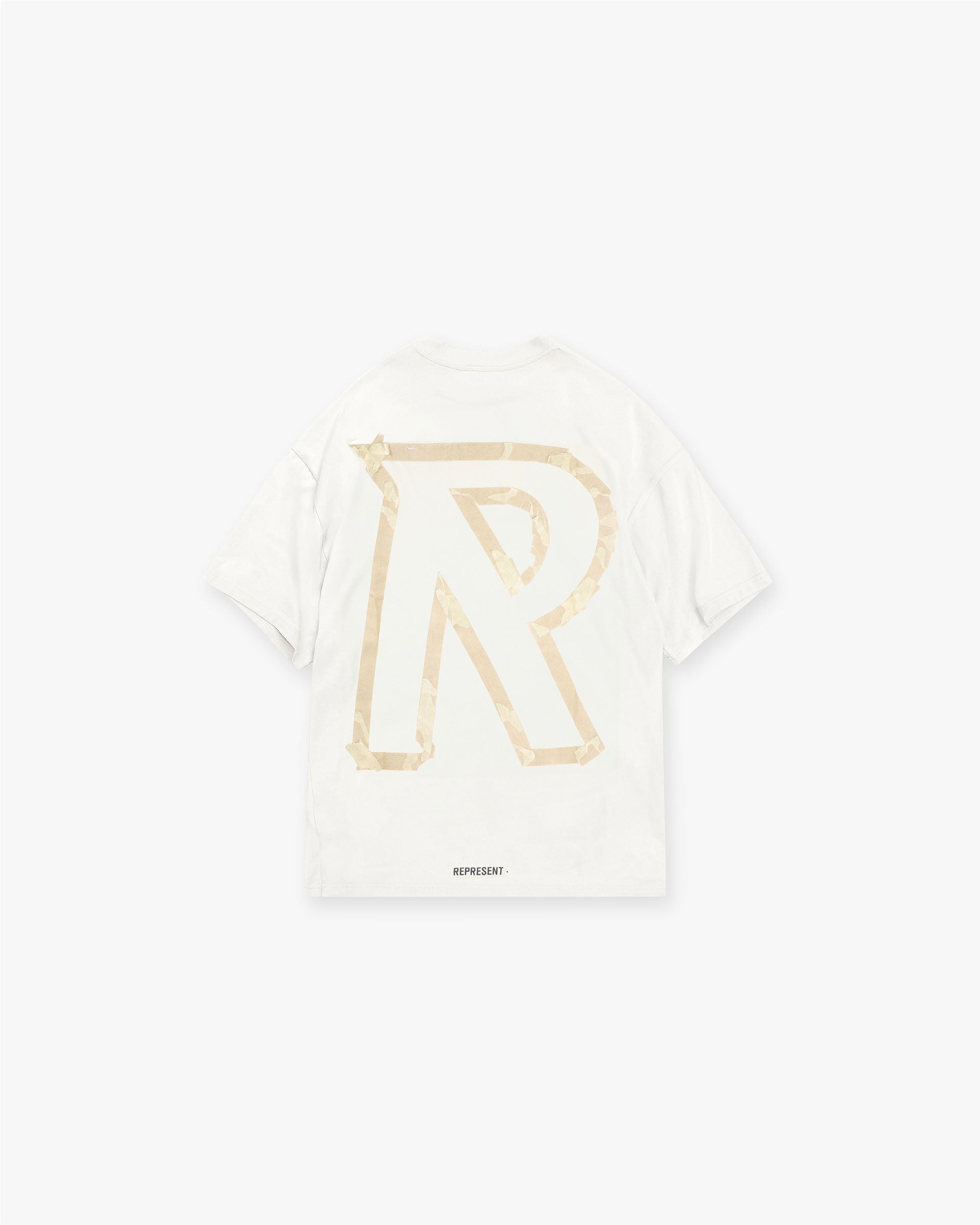 Masking Tape Initial T-Shirt - Flat White