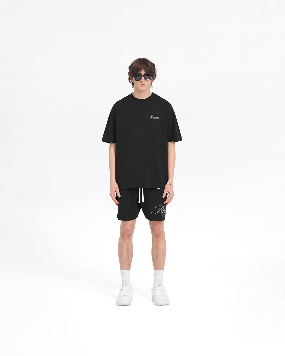 Represent Owners Club Script Mesh Shorts - Black