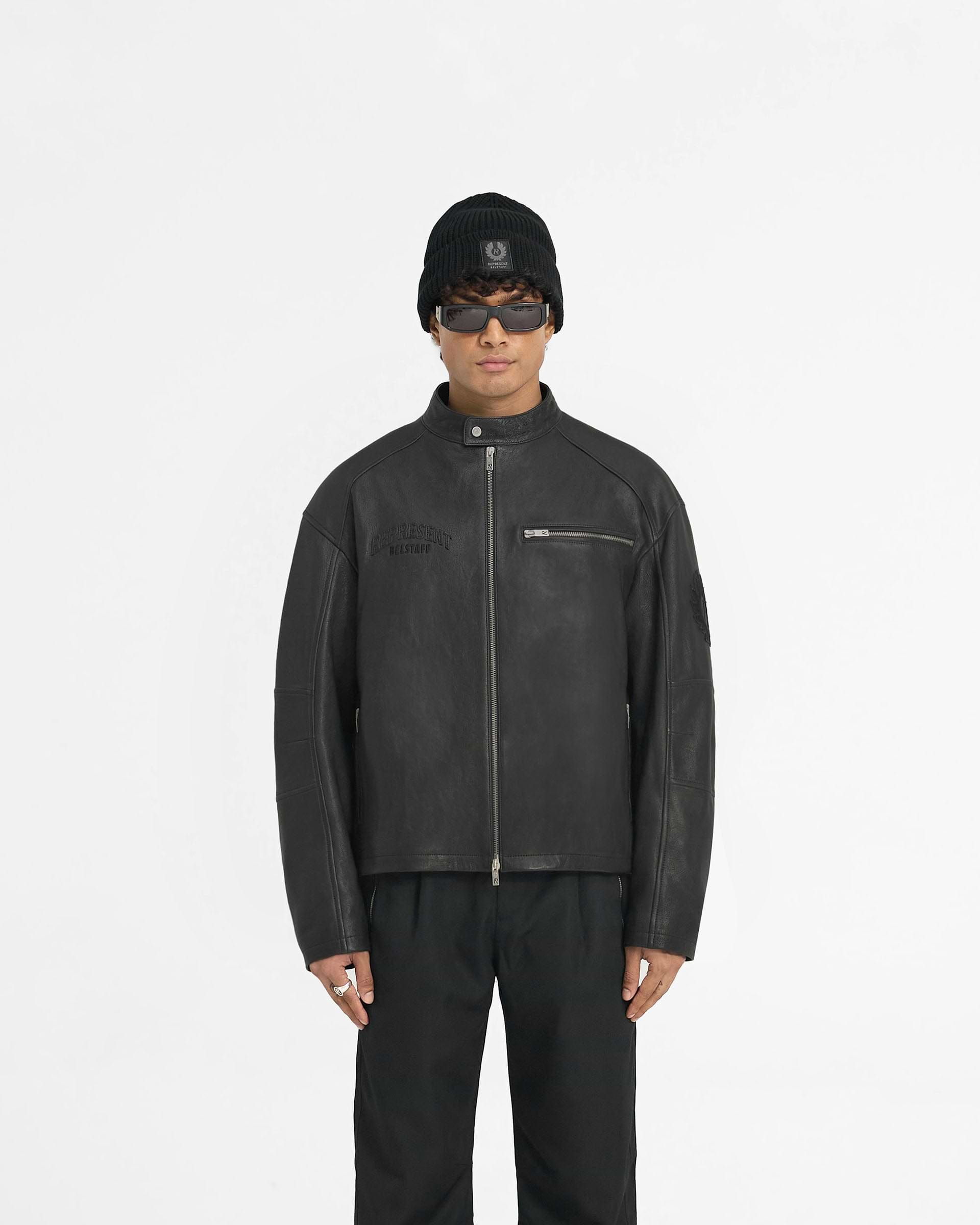 Represent X Belstaff Race Leather Jacket - Black