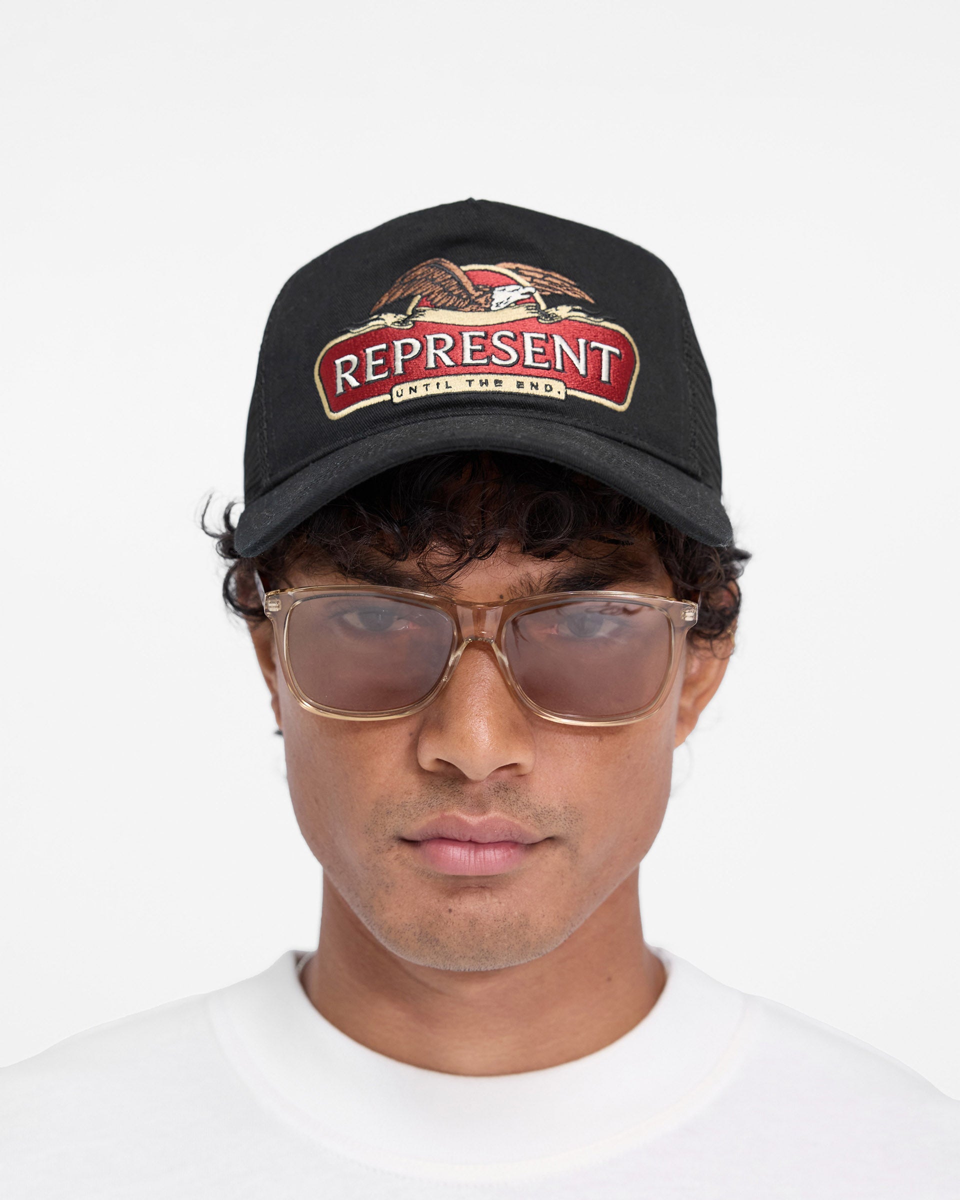 Represent X End Eagle Trucker Cap - Jet Black