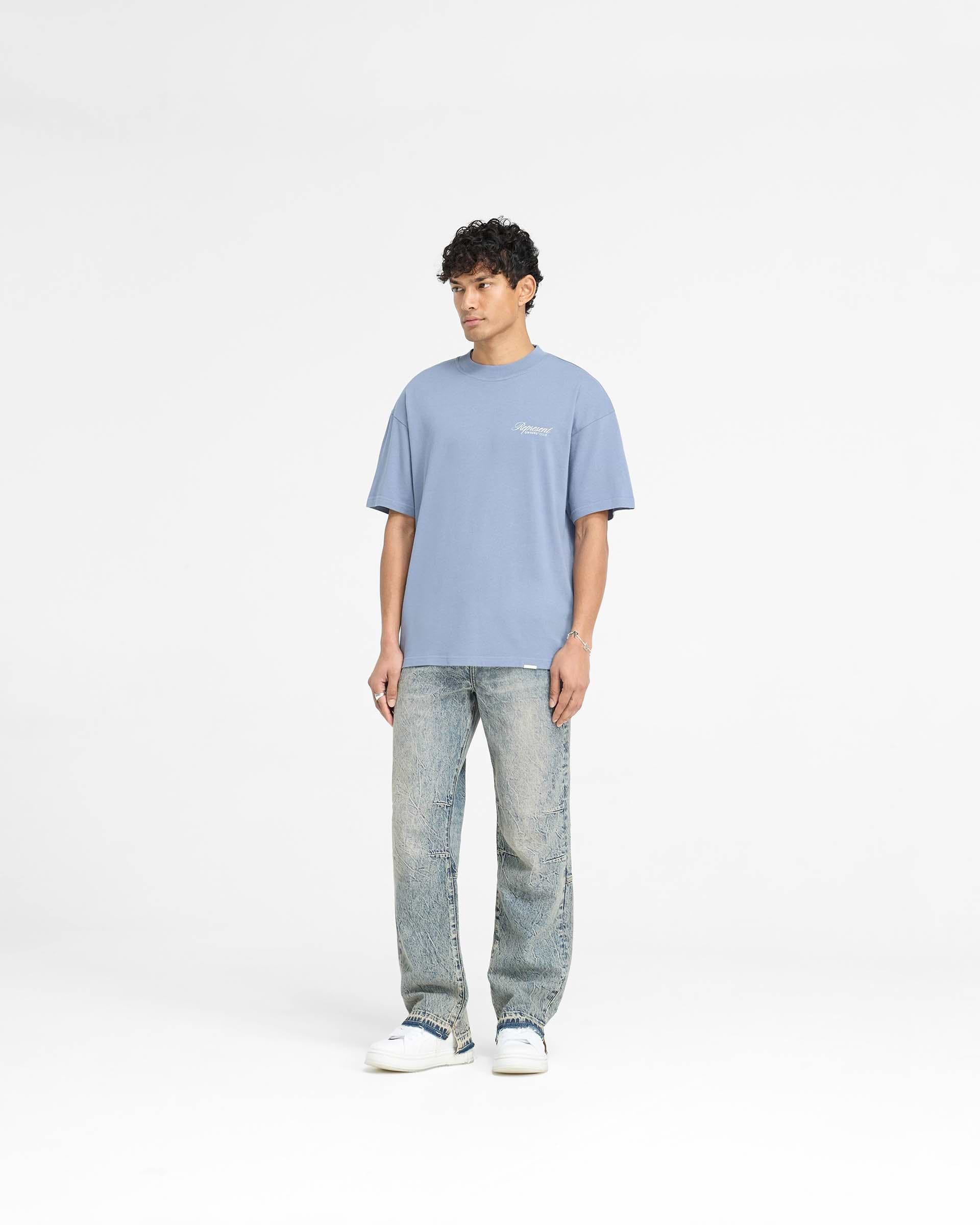 Represent Owners Club Script T-Shirt - Dusty Blue