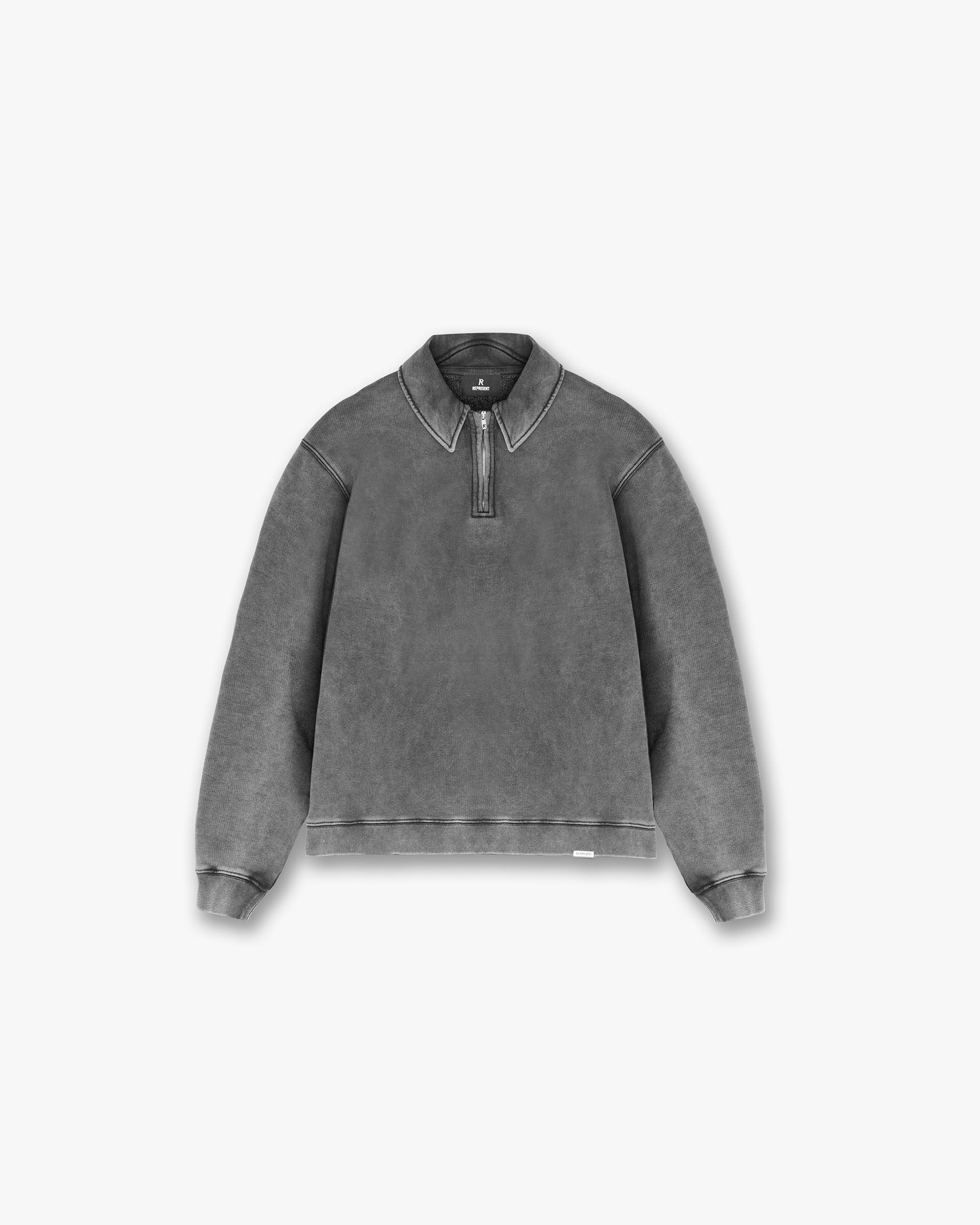 Initial Boxy Quarter Zip - Vintage Grey