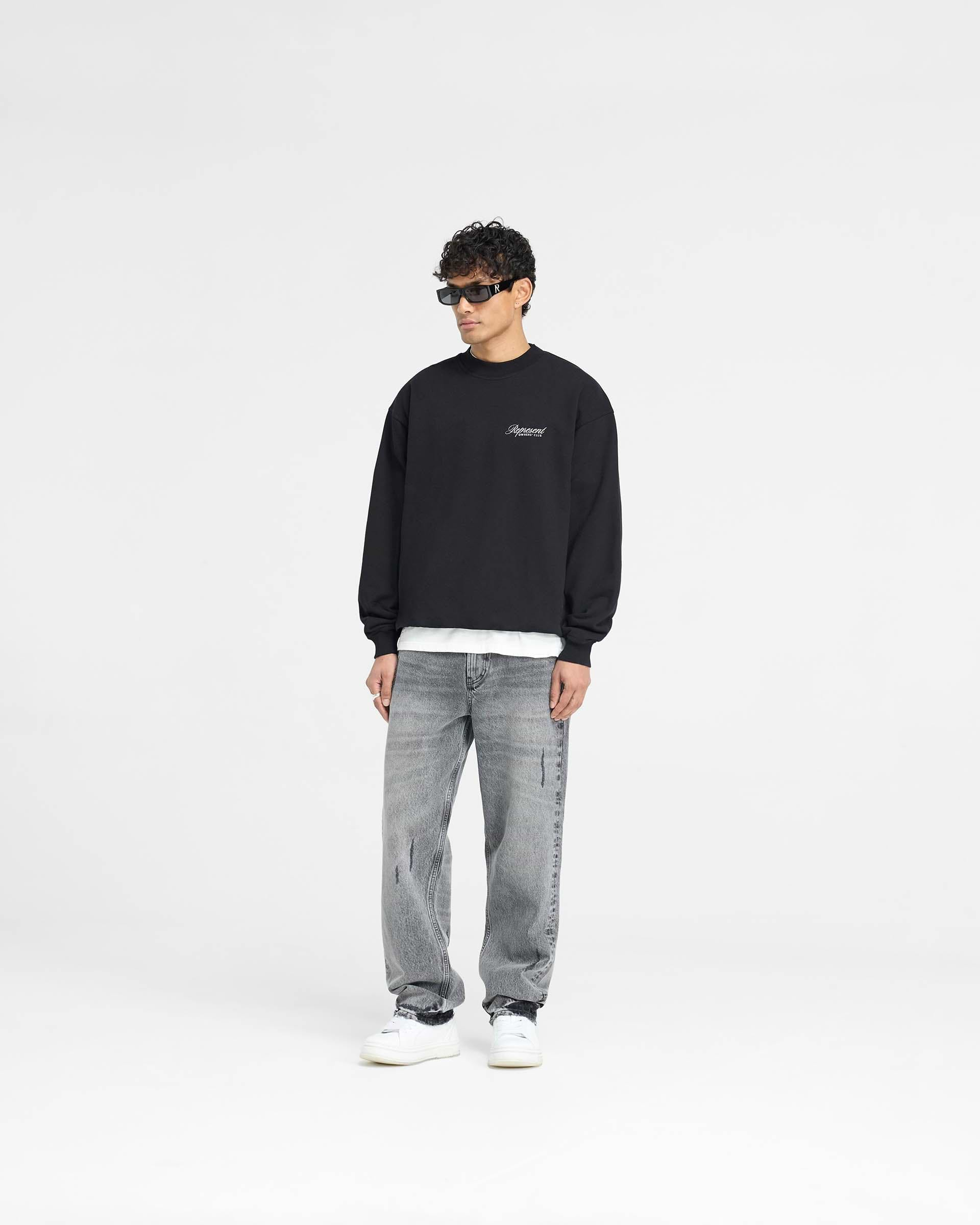 Represent Owners Club Script Sweater - Black