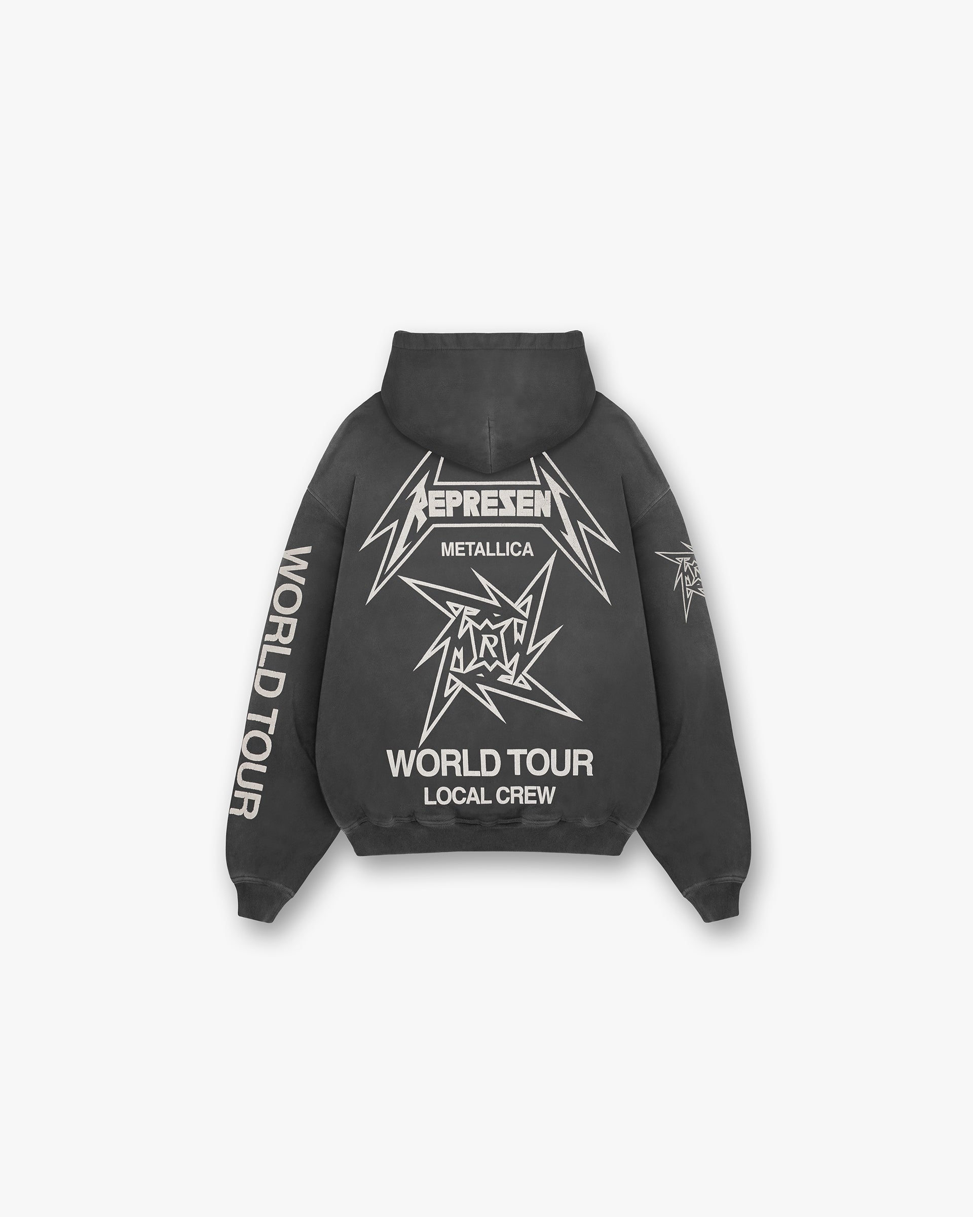 Represent X Metallica‚Ñ¢Ô∏è Local Crew Zip Hoodie - Stained Black