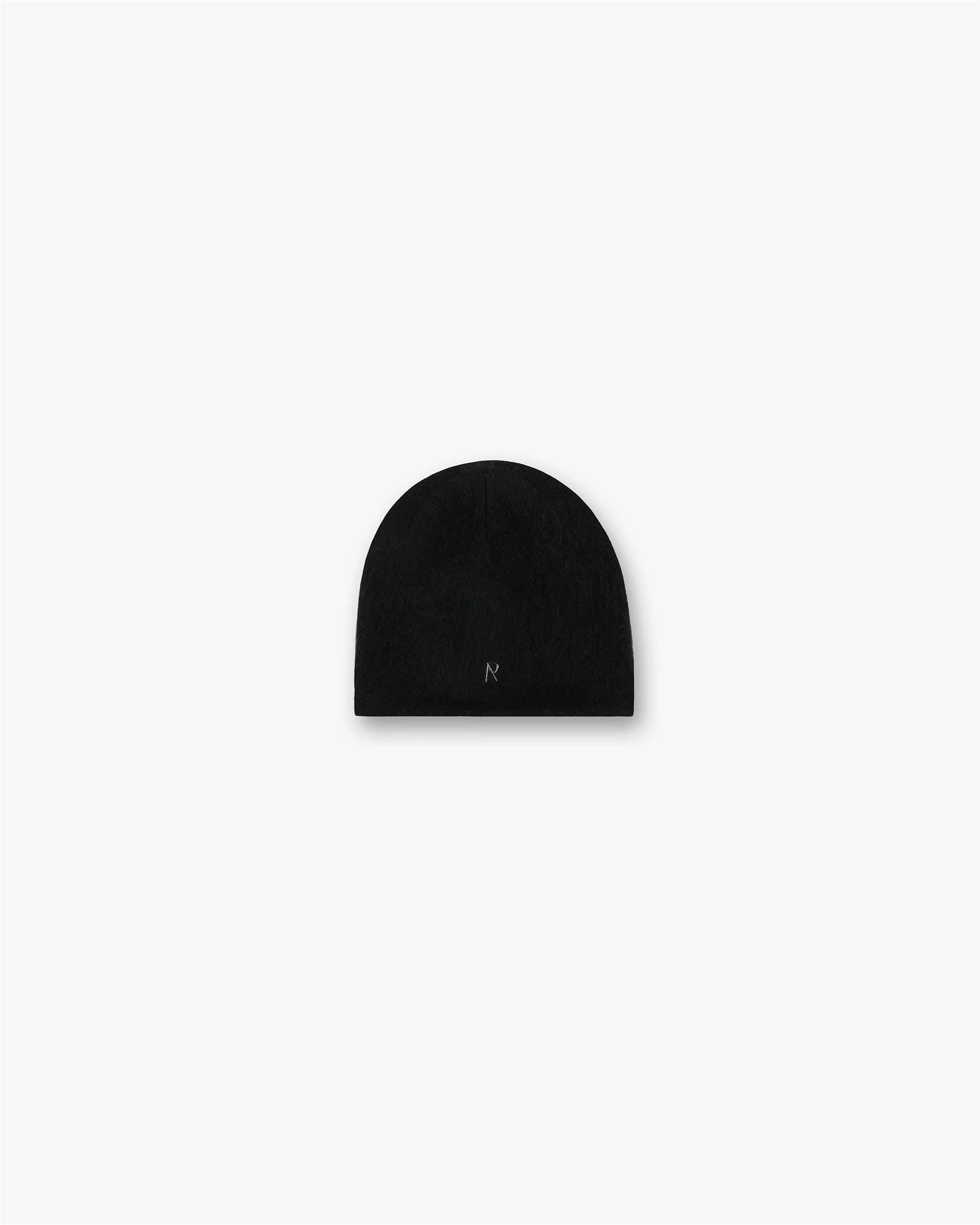 Metal Initial Beanie - Jet Black