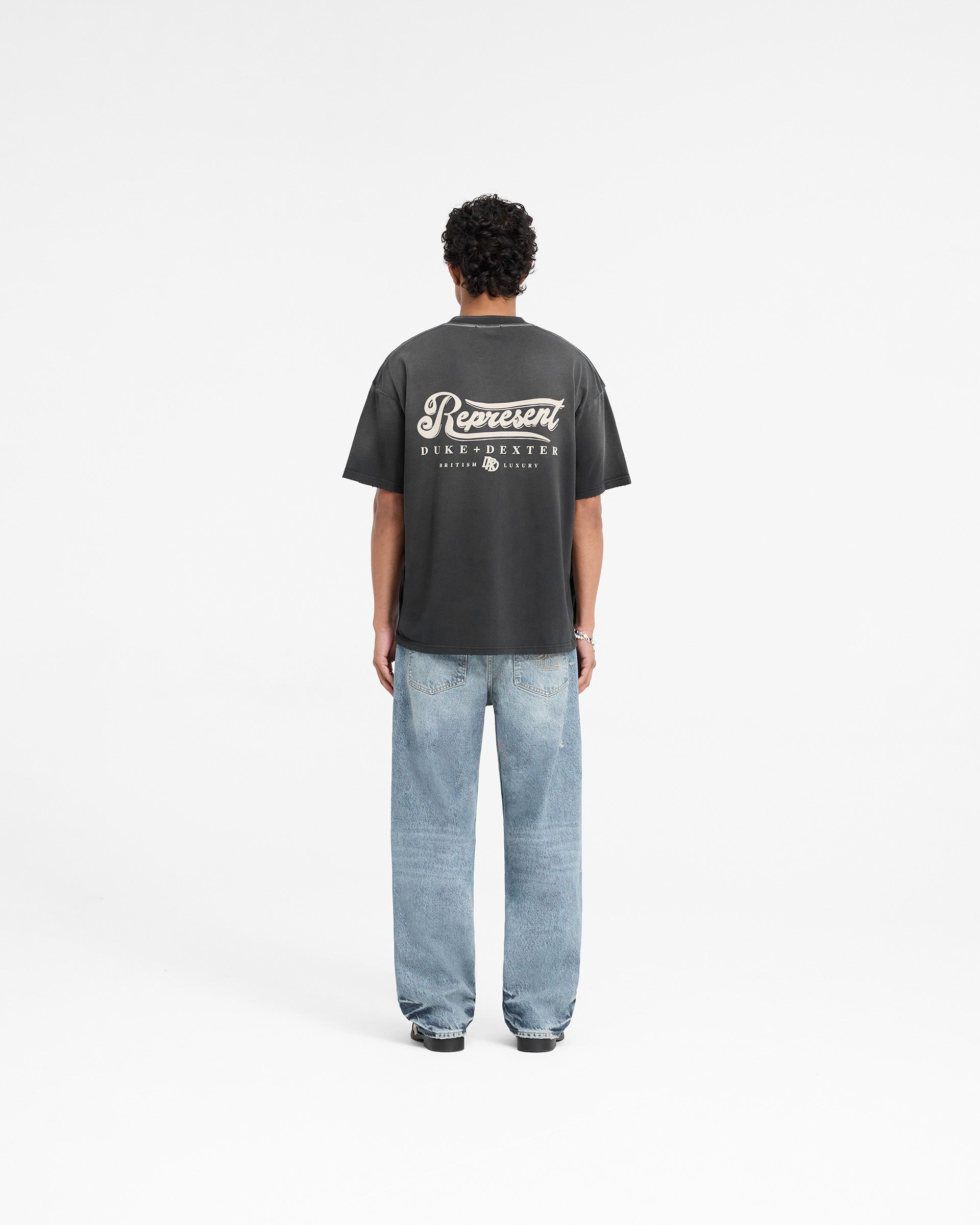 Represent X Duke + Dexter British Luxury T-Shirt - Stained Black