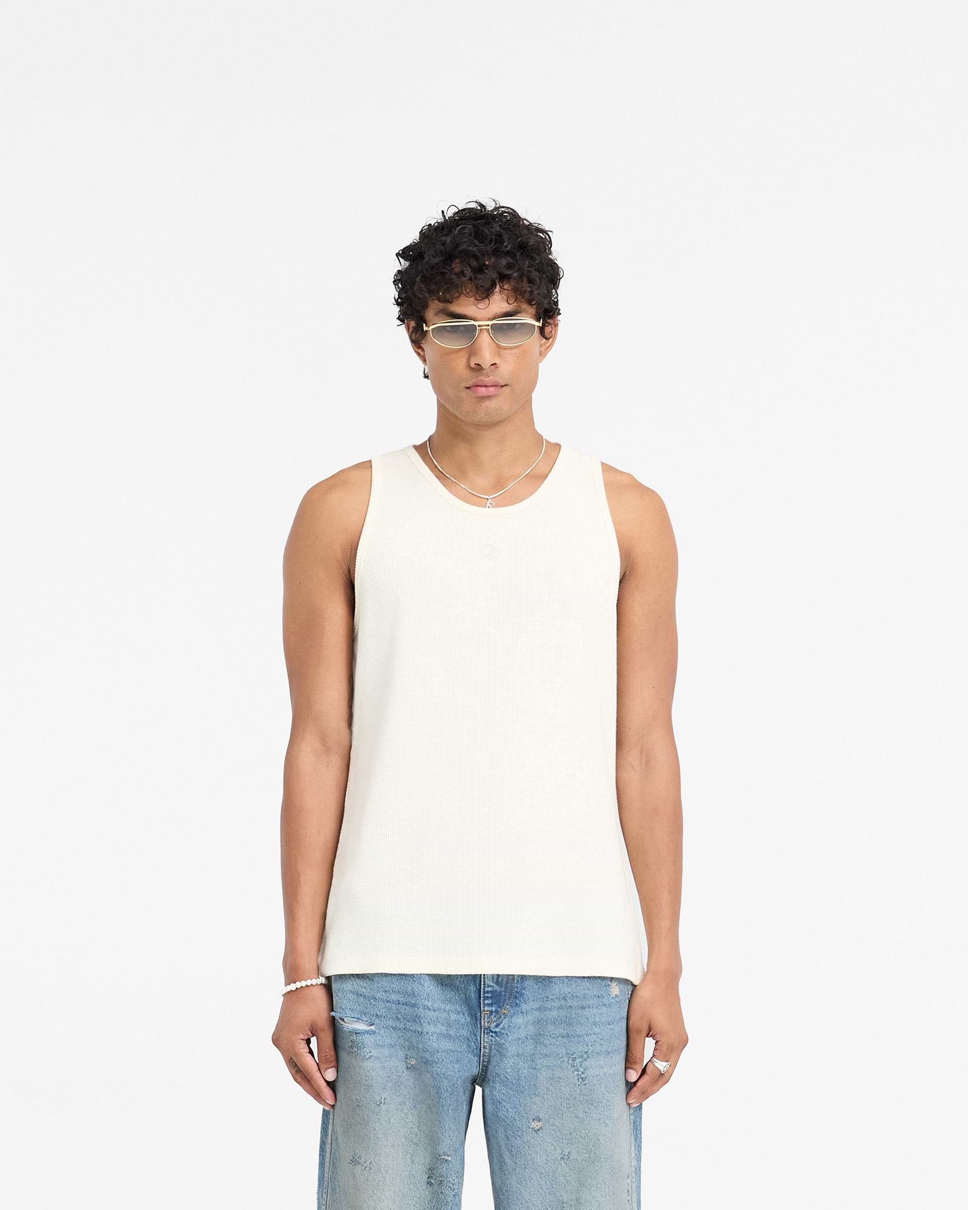 Represent X Duke + Dexter Ribbed Vest - Ecru