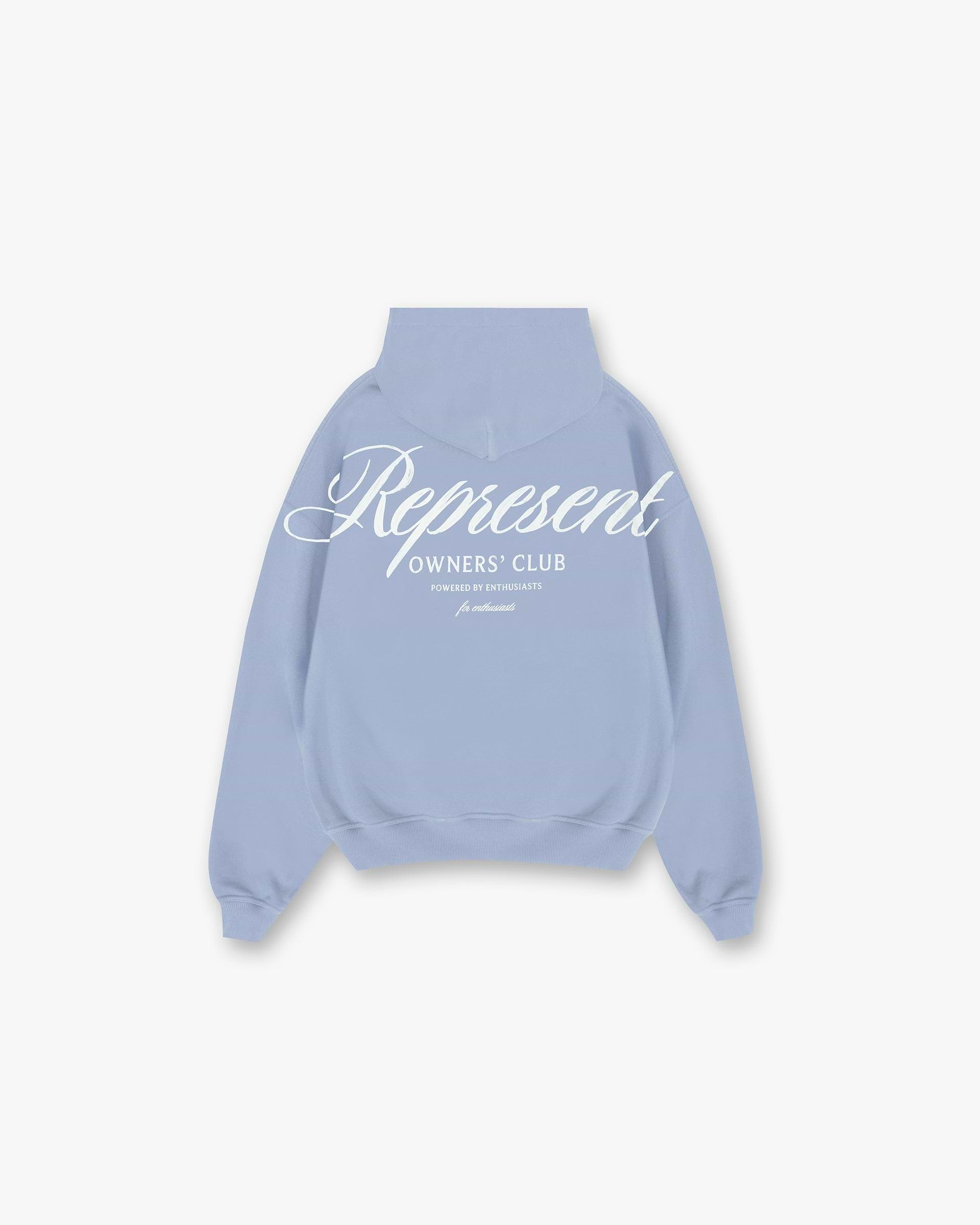 Represent Owners Club Script Hoodie - Dusty Blue