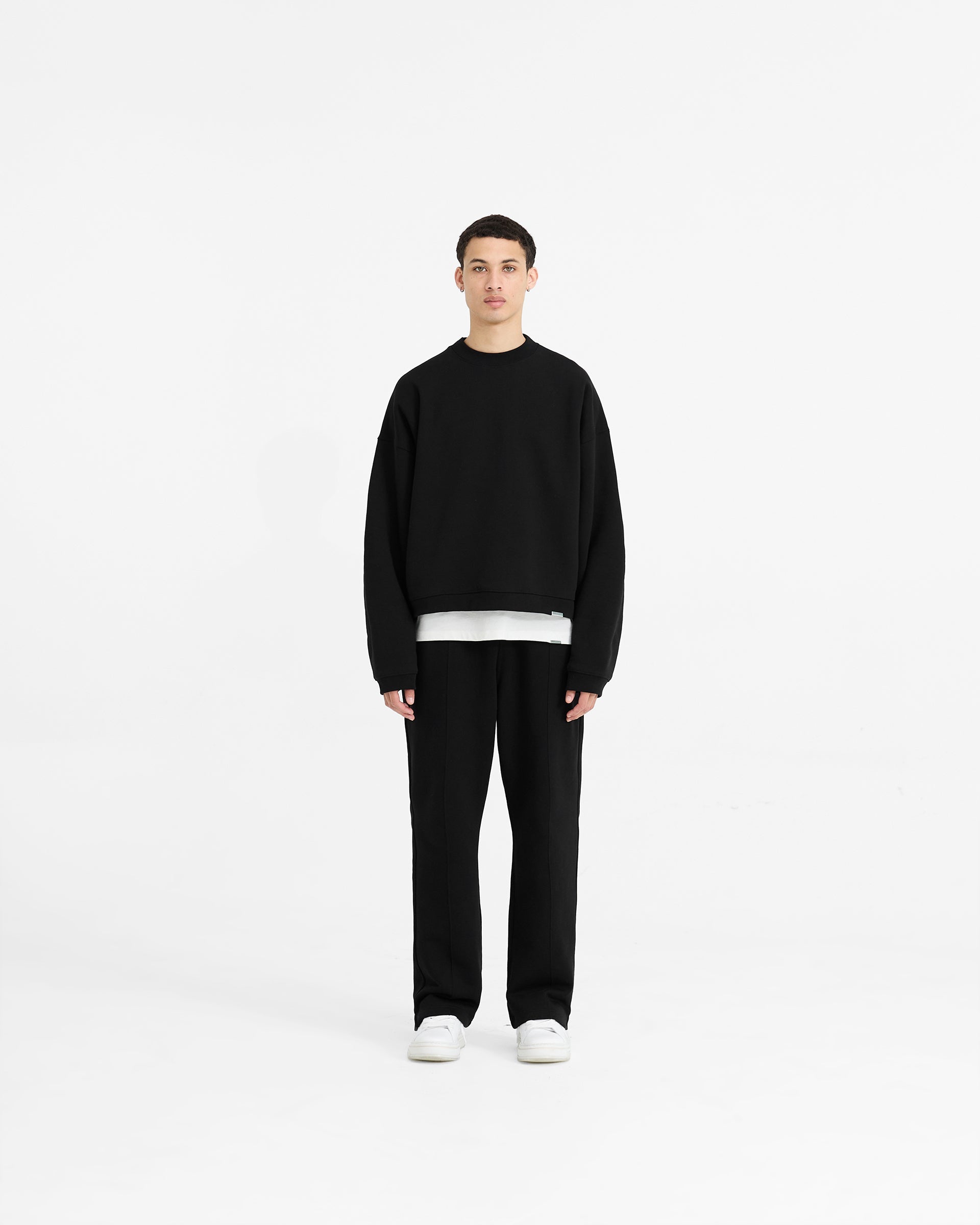 Initial Boxy Sweater - Black