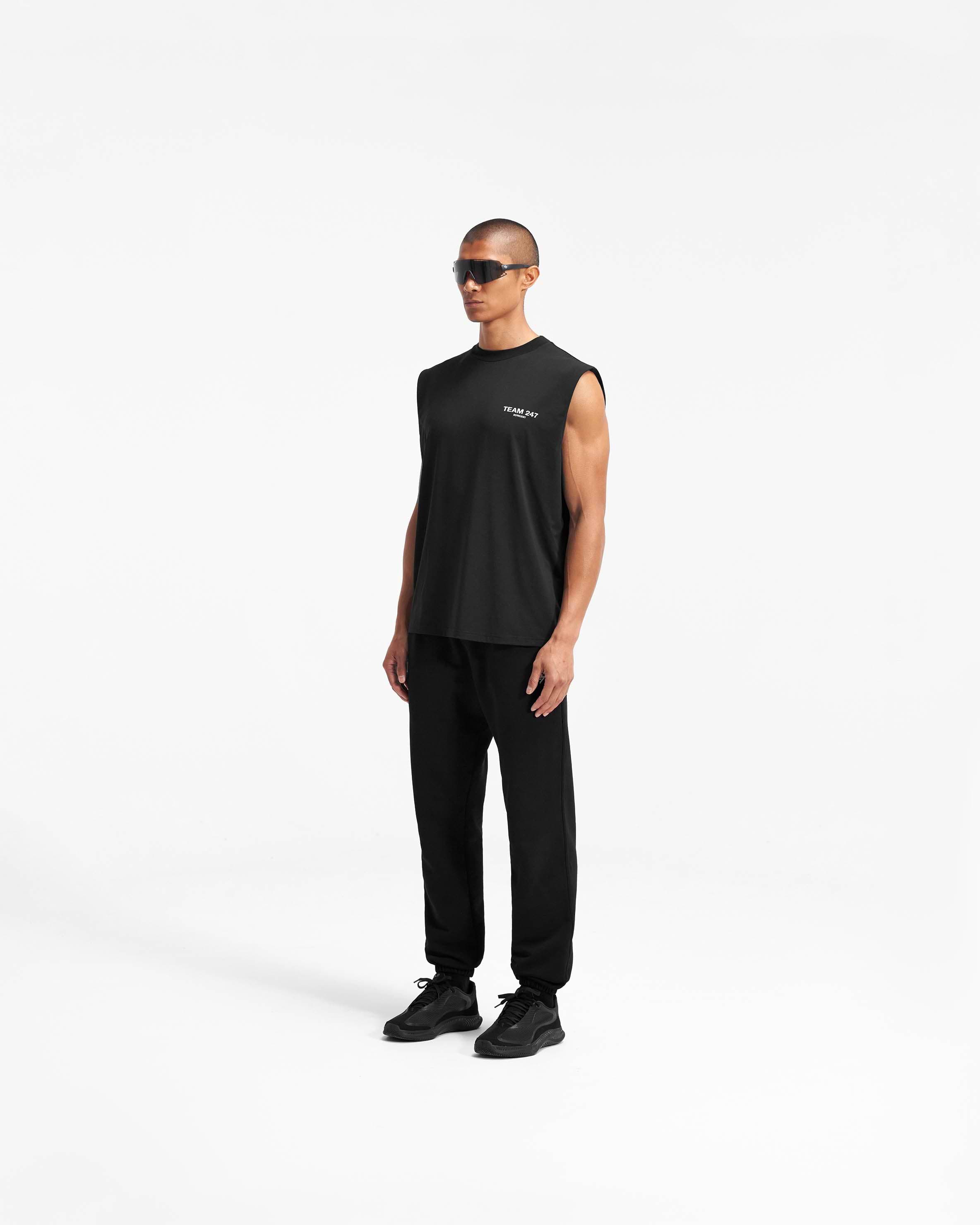 Black Team 247 Oversized Tank | Gym Tank Top | REPRESENT