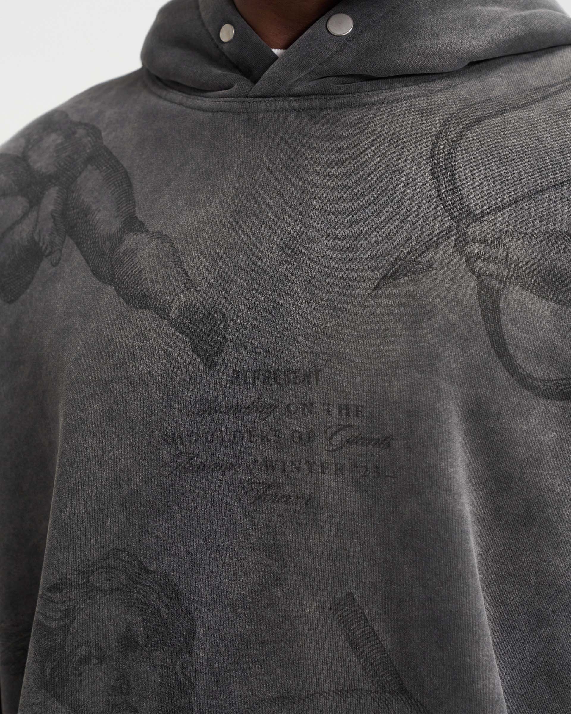 Cherub All Over Hoodie - Vintage Grey