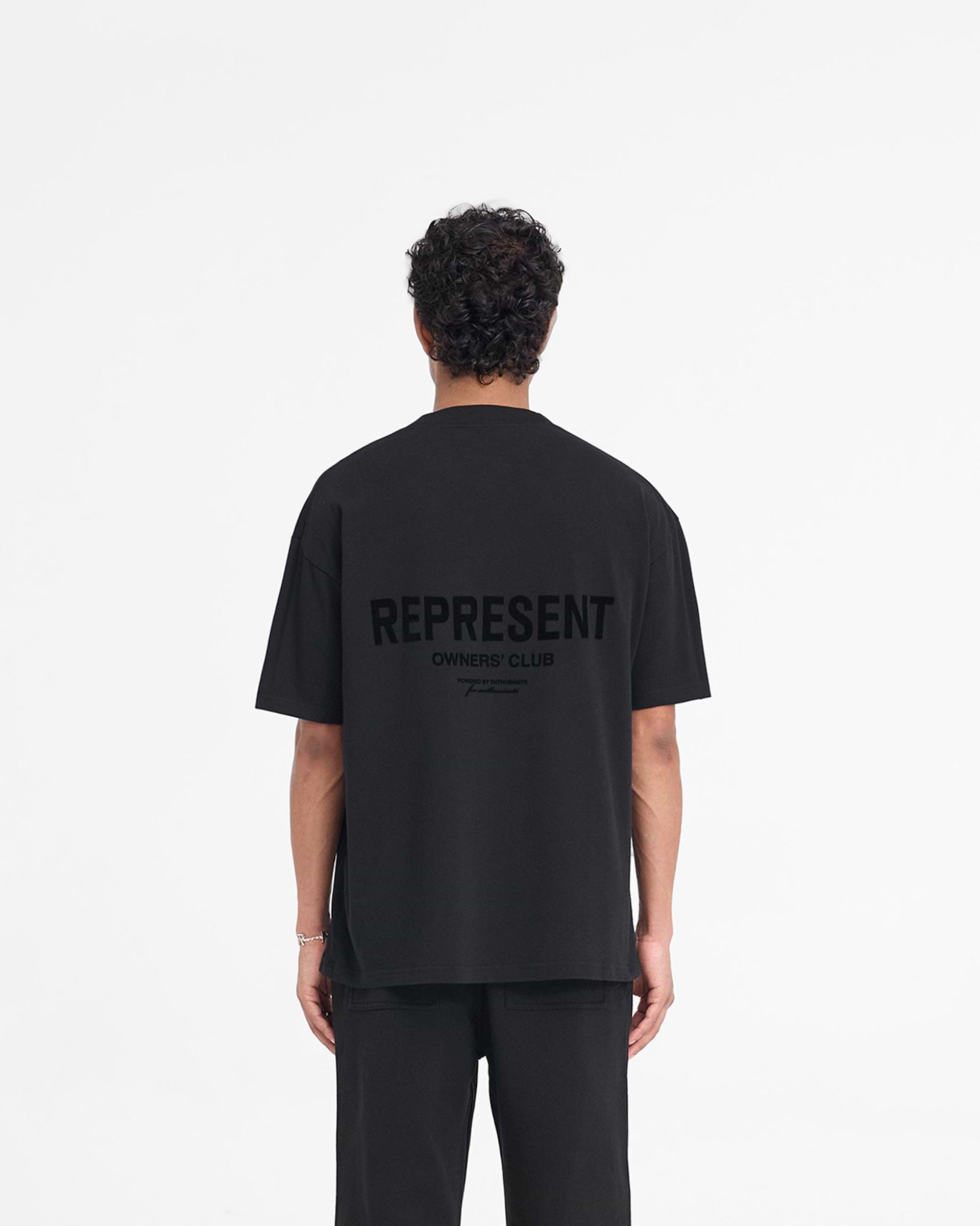 Represent Owners Club Flocked T-Shirt - Black