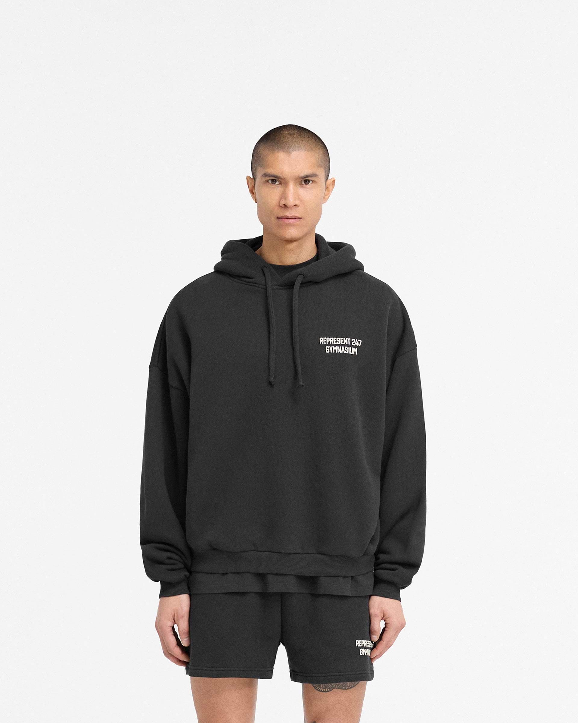 247 Gymnasium Boxy Hoodie - Off Black