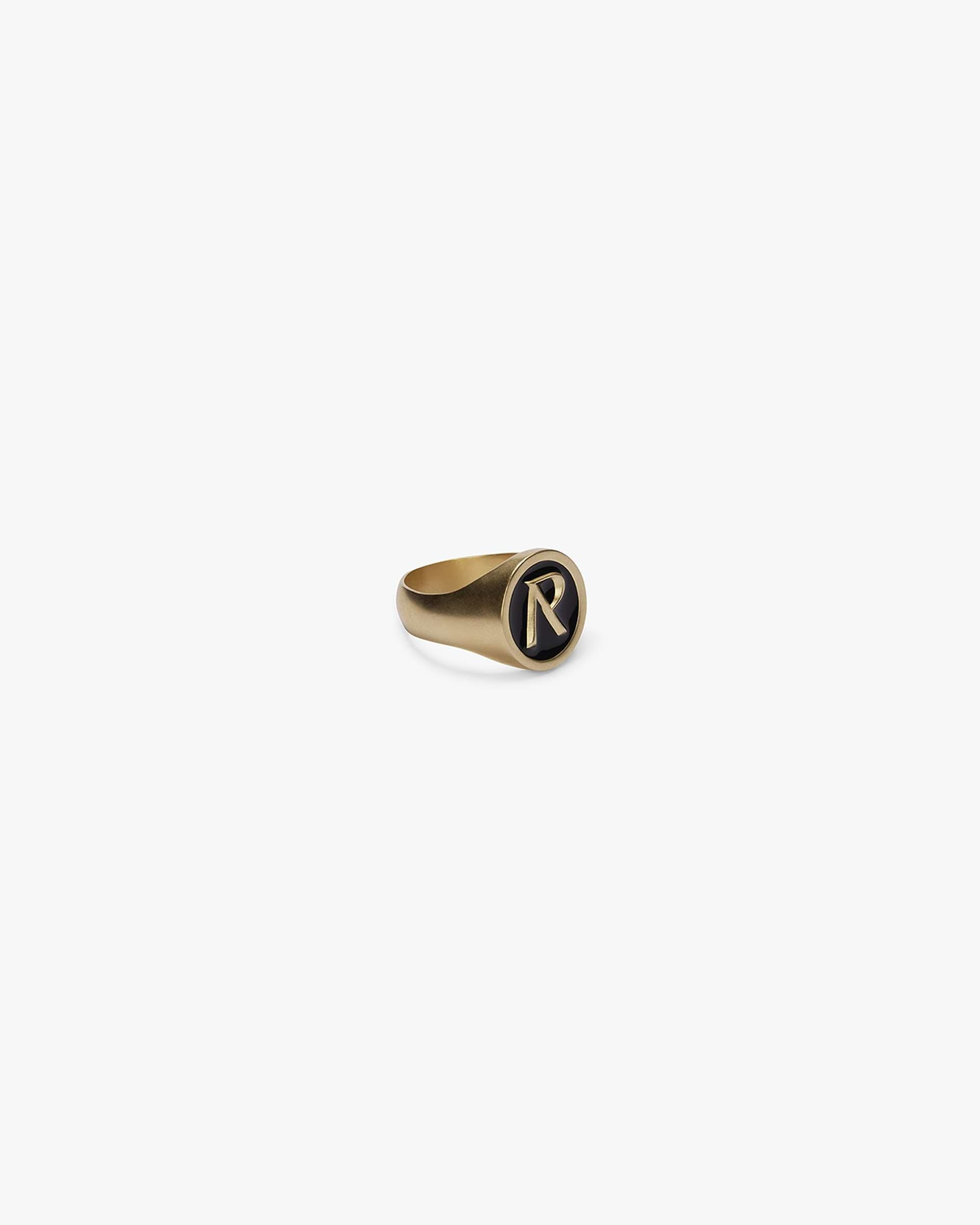 Initial Signet Ring - Brushed Gold