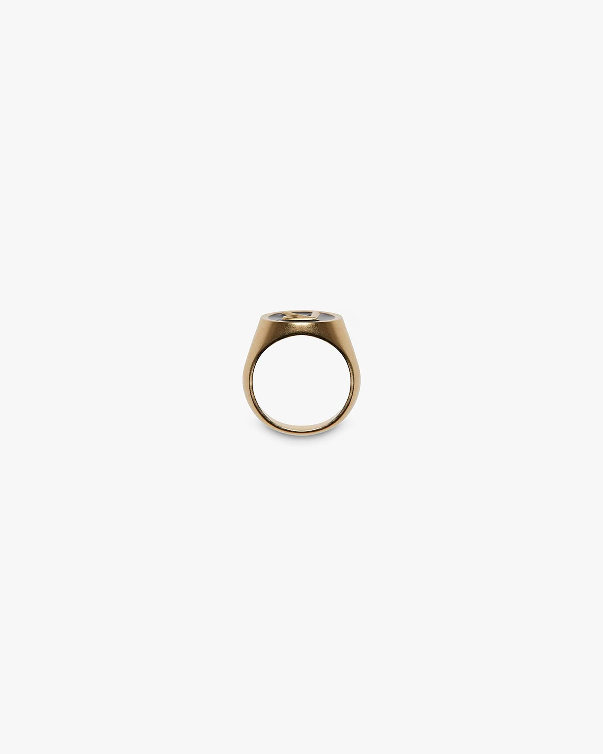 Initial Signet Ring - Brushed Gold