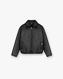 Faux Leather Bomber