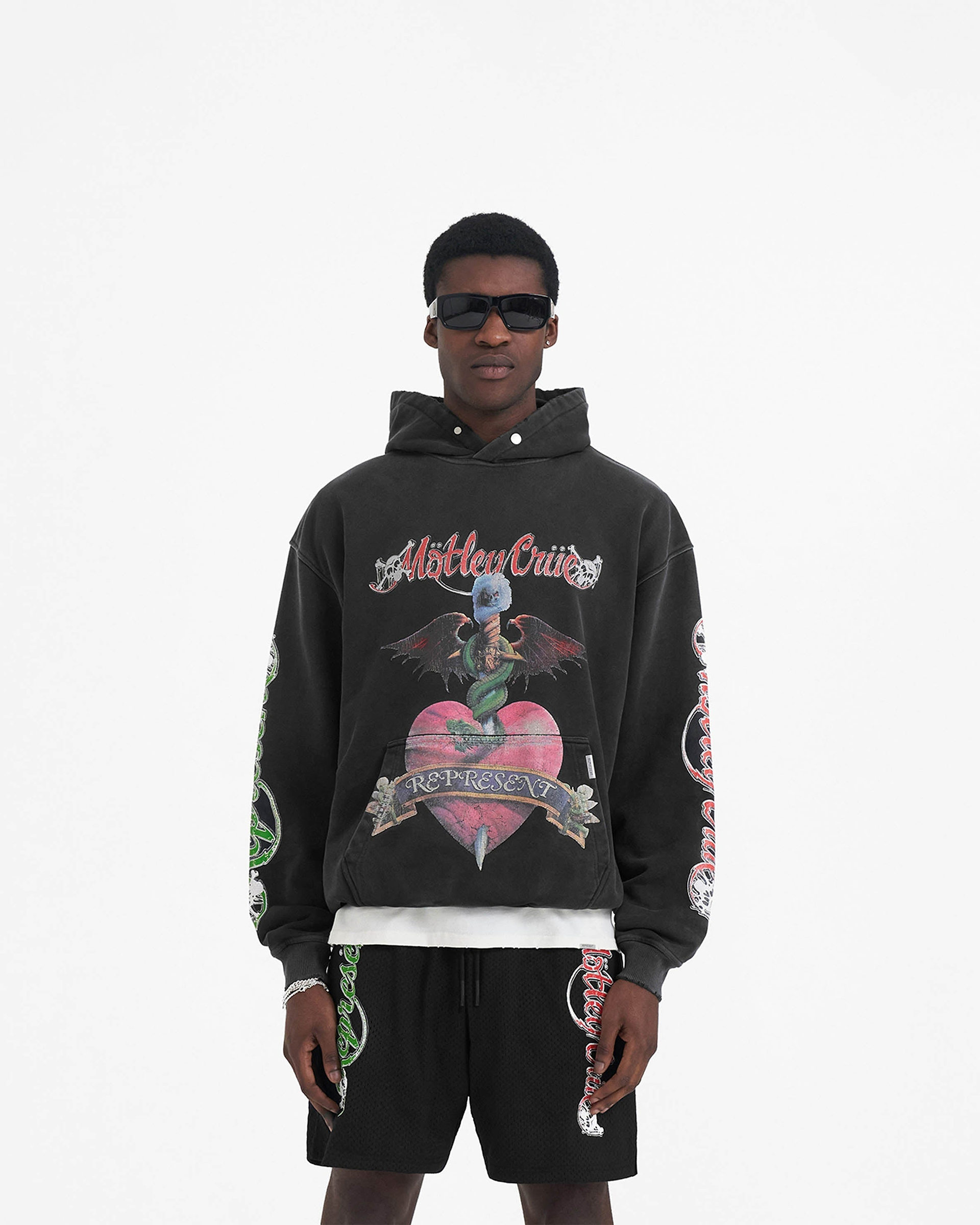 Represent x Mötley Crüe™️ Without You Hoodie - Aged Black