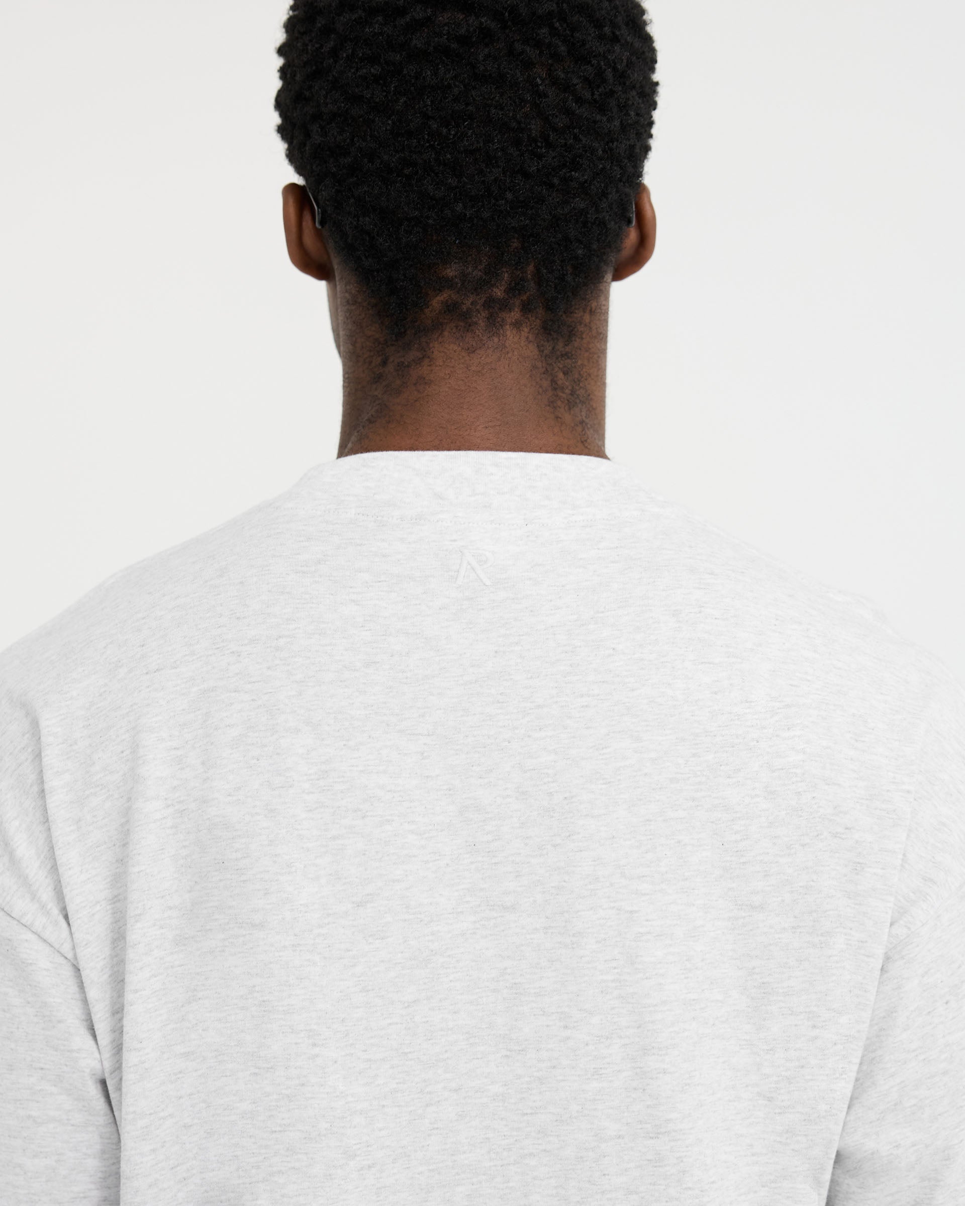 2 x Initial Oversized T-Shirt - Ice Grey Marl