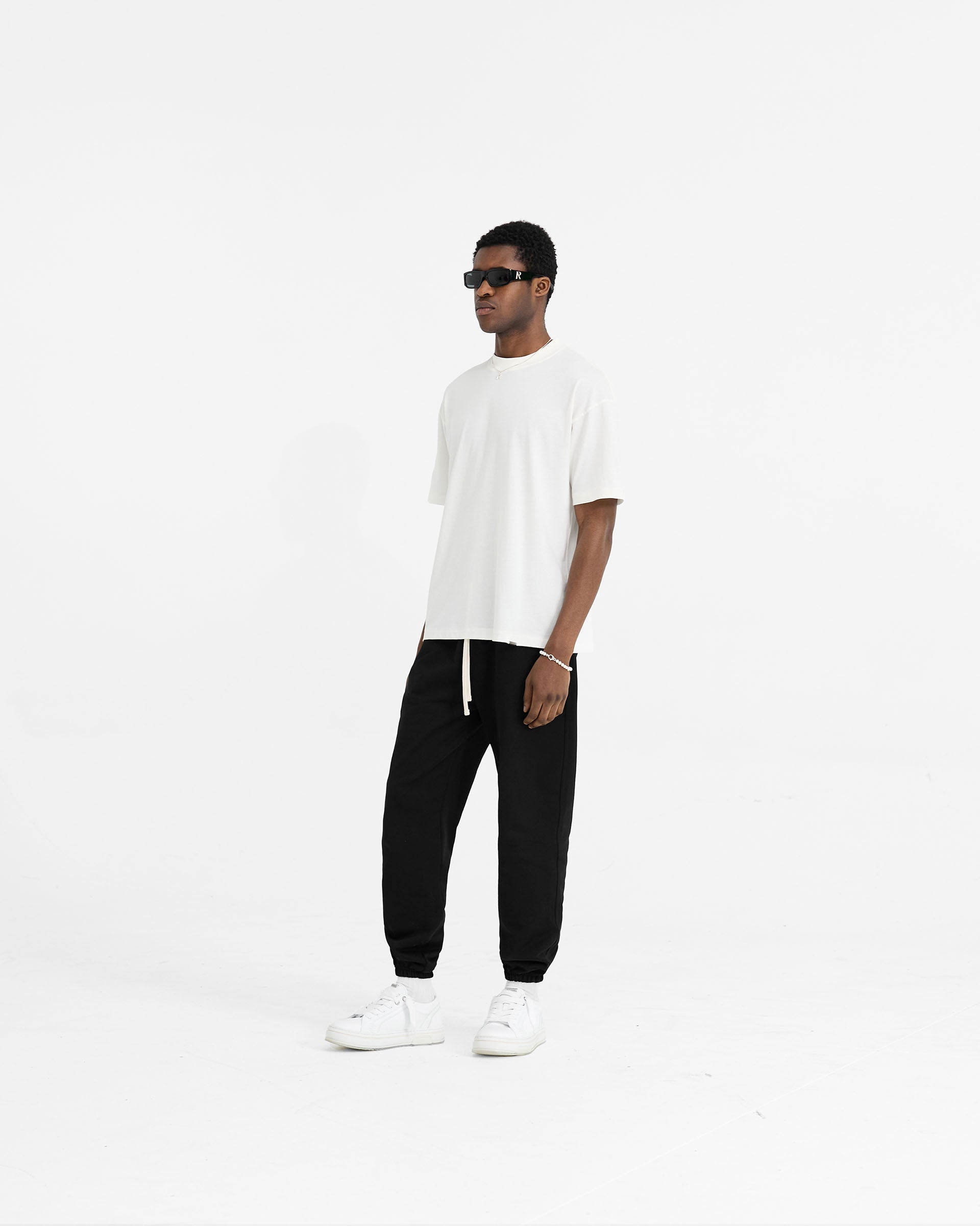 2 x Initial Oversized T-Shirt - Flat White