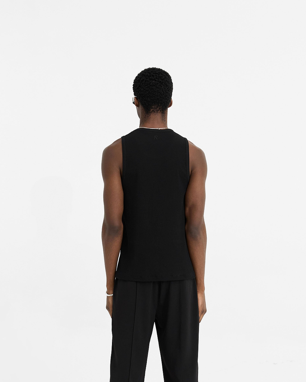 Initial Rib Vest - Black