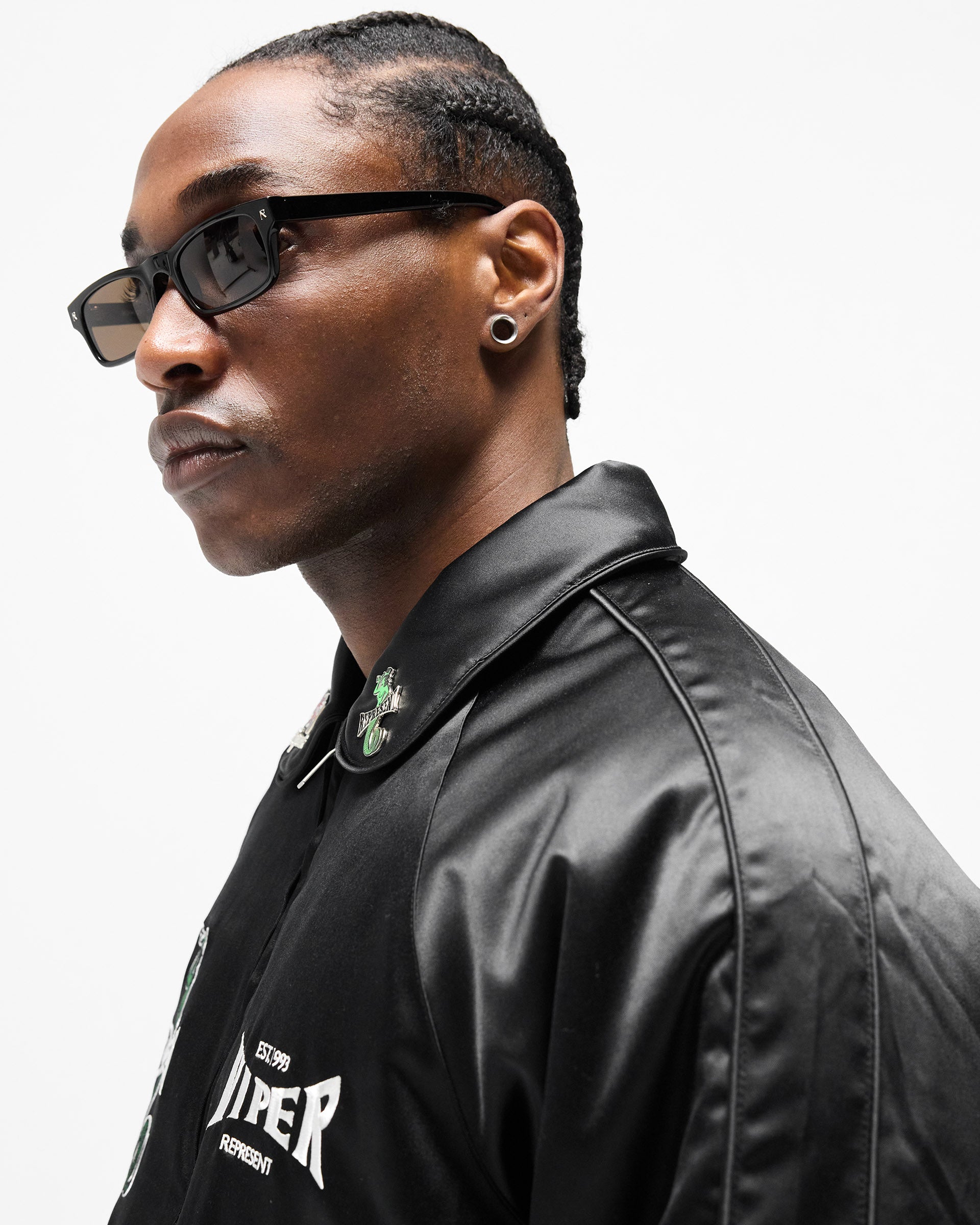 Represent x Viper Souvenir Jacket Jet Black | Mens Jackets | REPRESENT