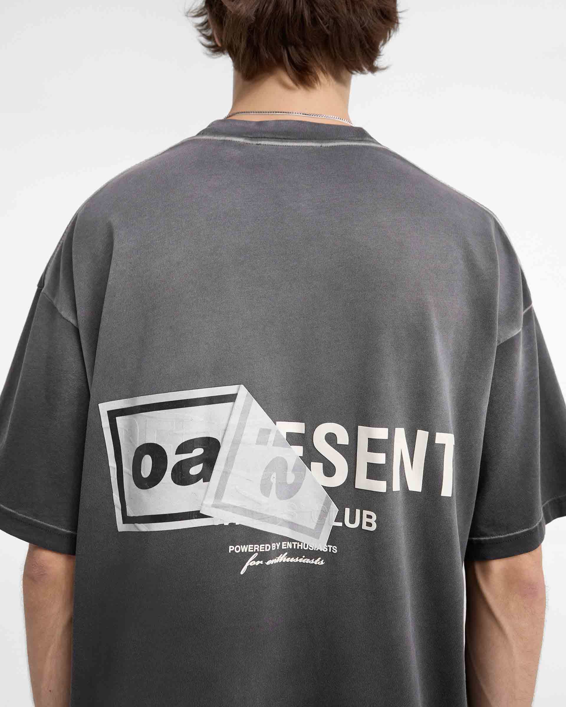 Represent X Oasis Owners Club T-Shirt | Stained Black | REPRESENT
